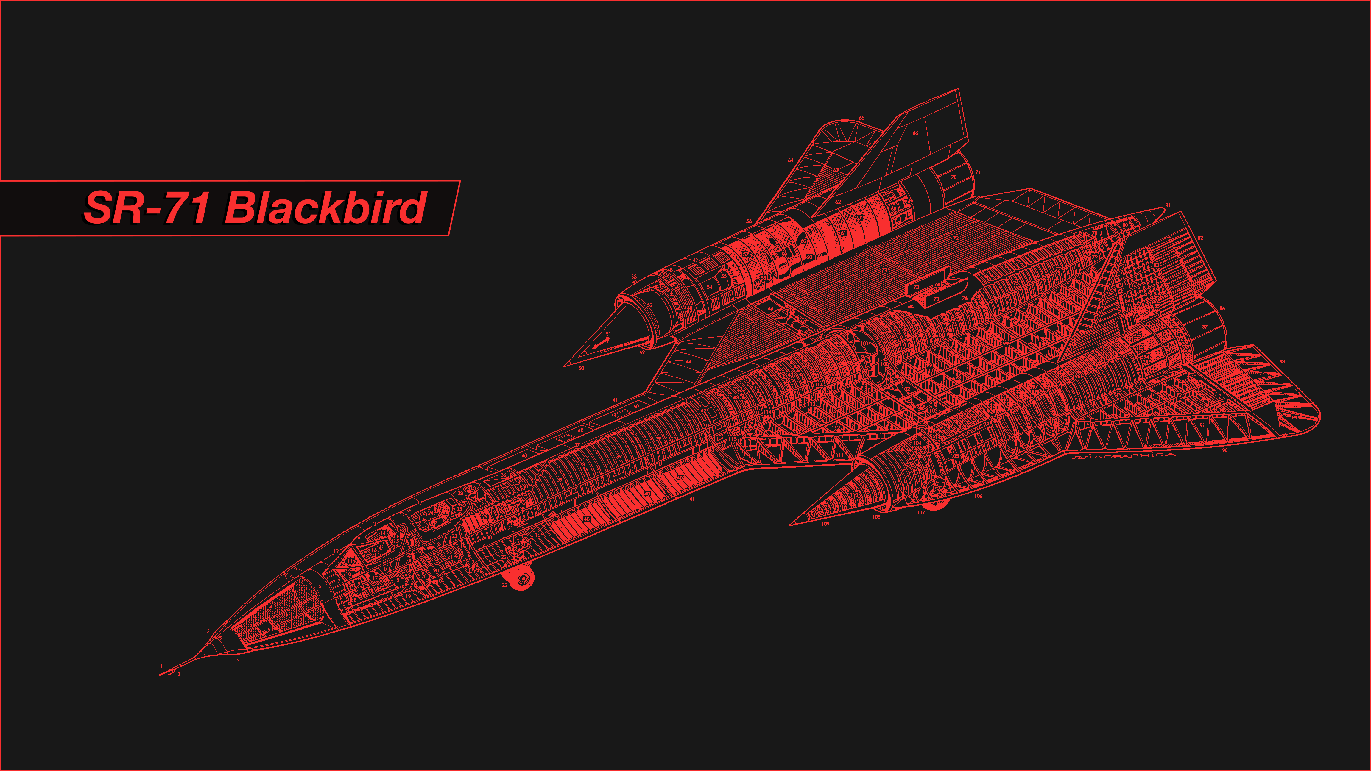 Lockheed SR-71 Blackbird Blueprint HD Wallpaper