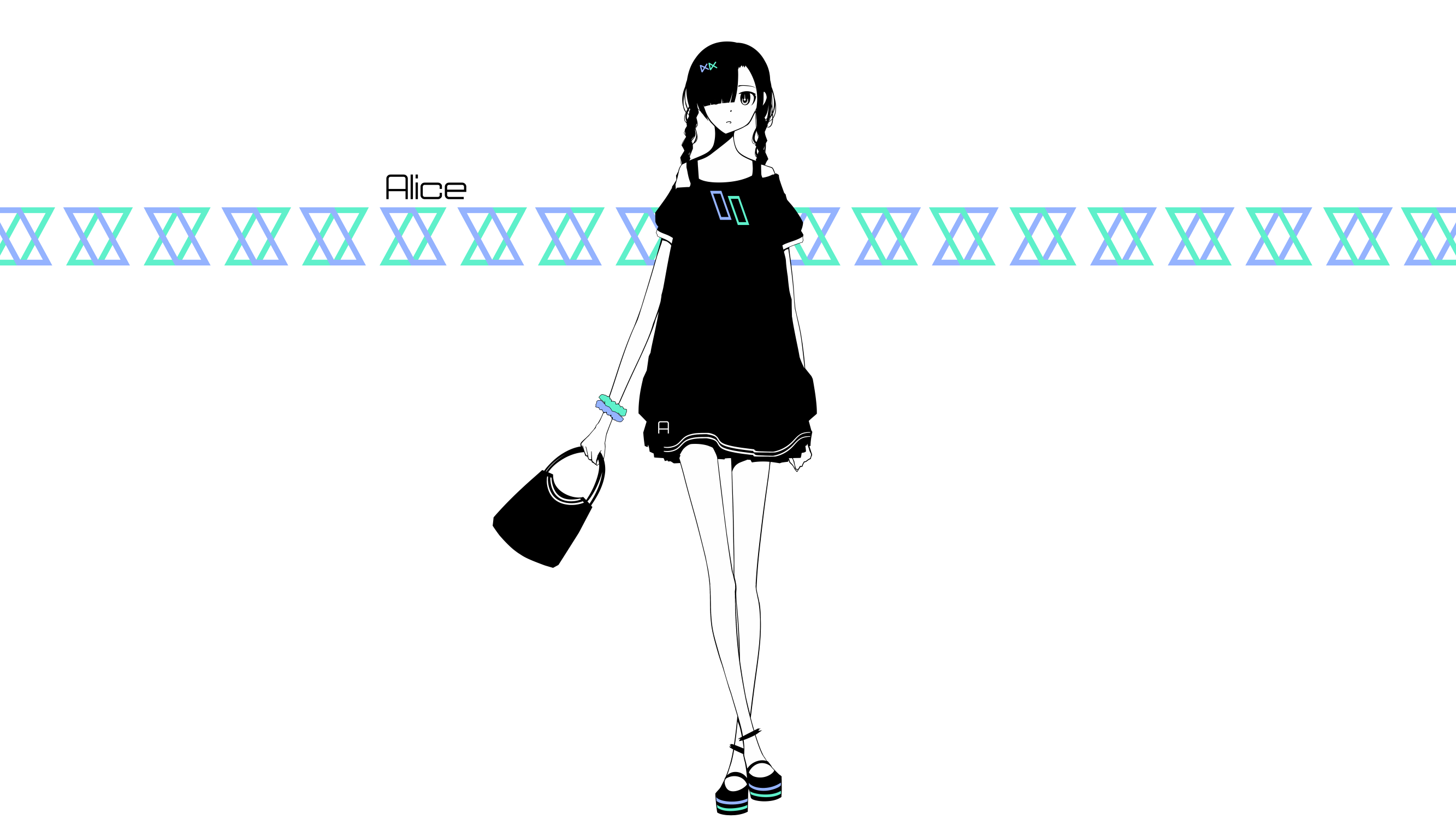Alice with braids and handbag HD Wallpaper