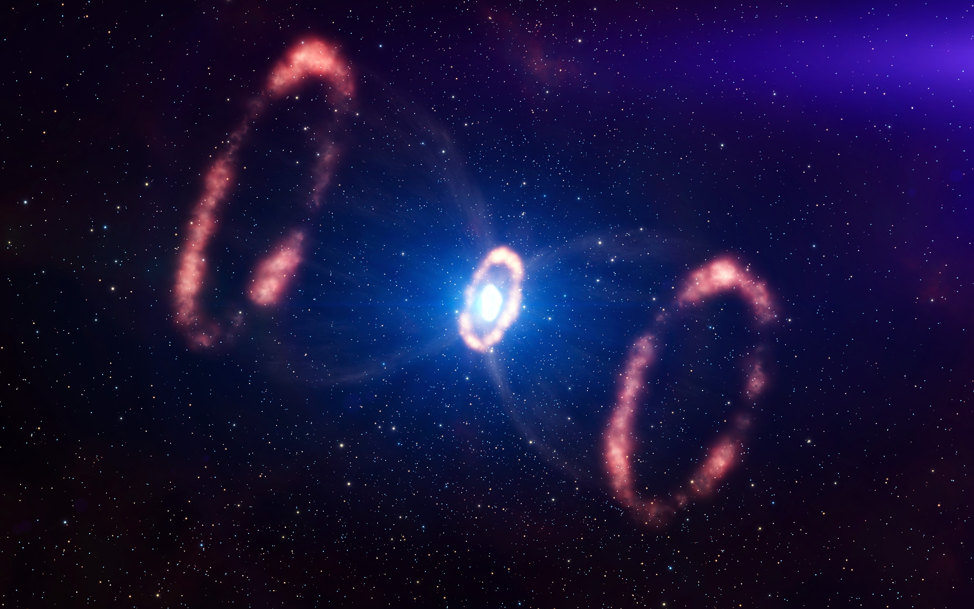 4K Space Galaxy with Rings and Flares HD Wallpaper