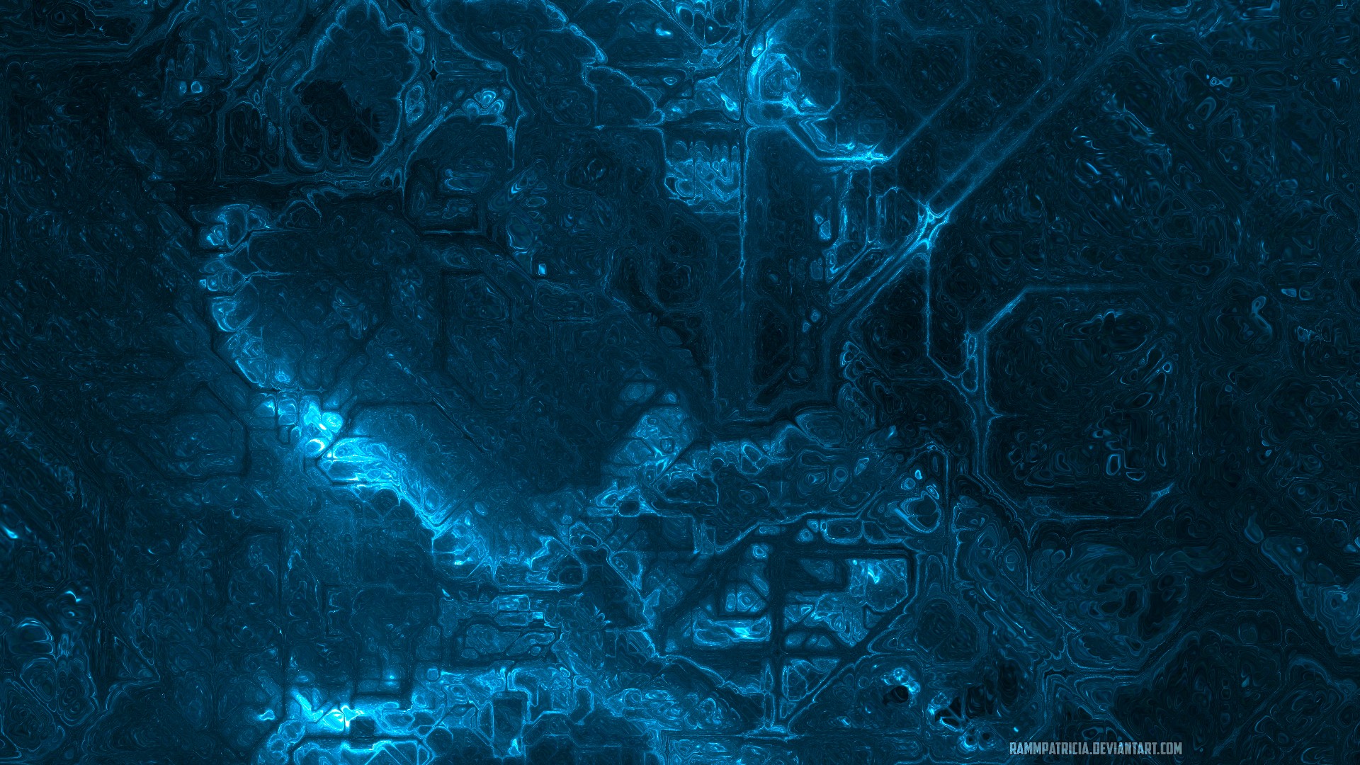 Abstract cyan digital art by RammPatricia HD Wallpaper