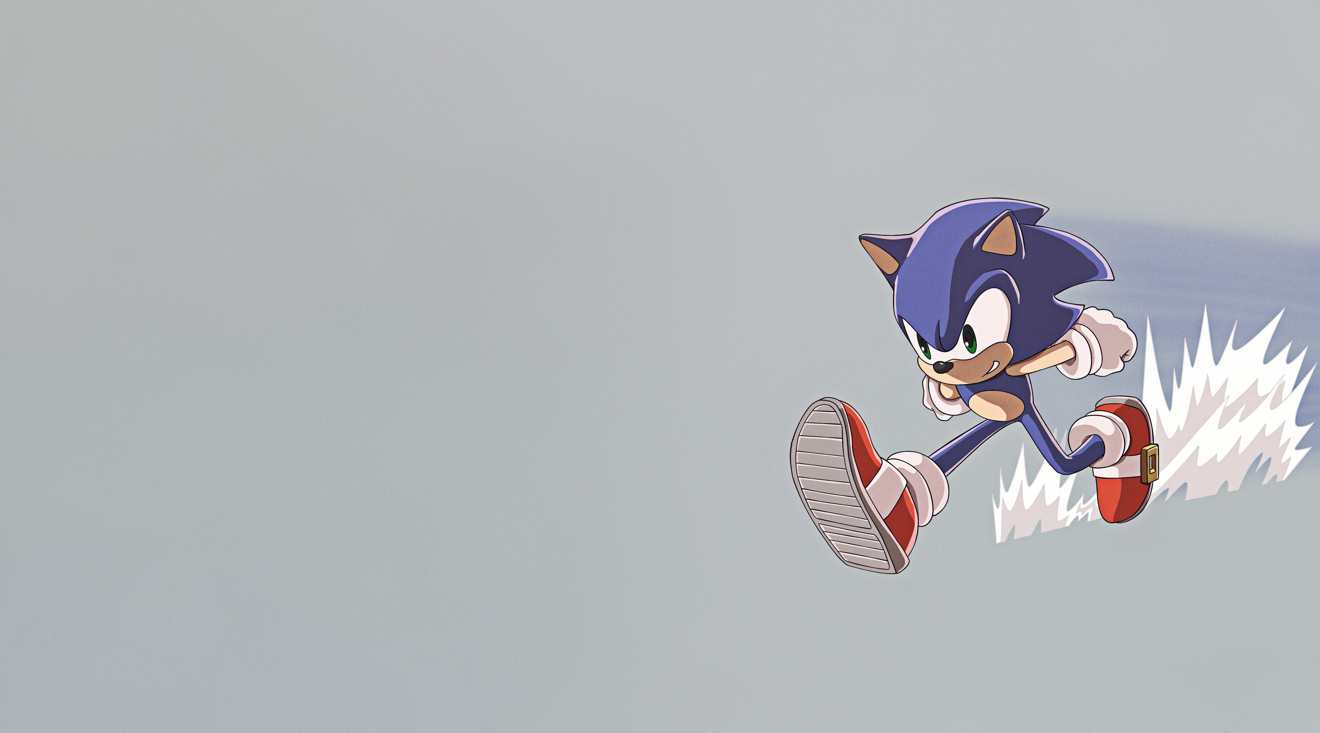 Sonic the Hedgehog running with motion blur HD Wallpaper
