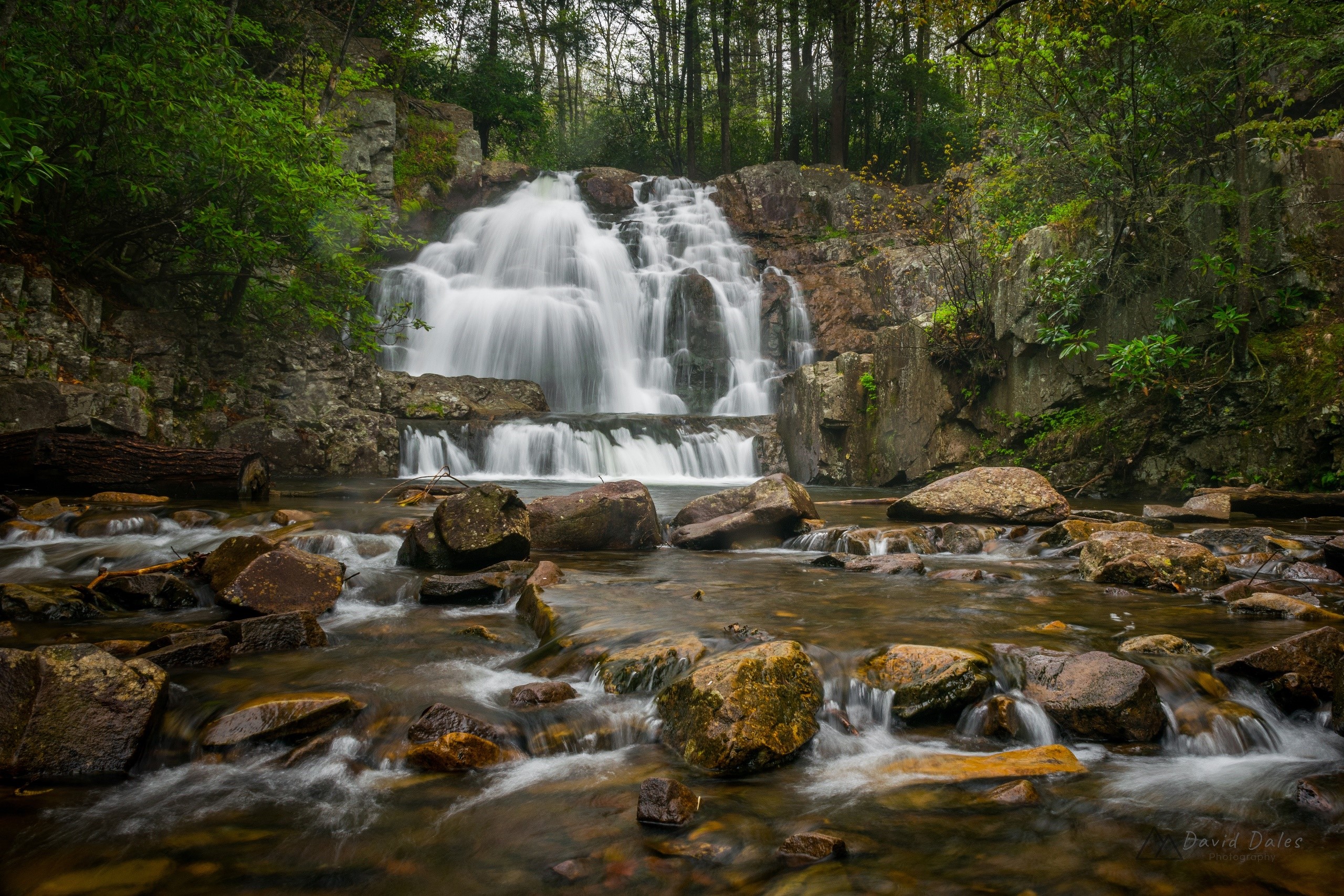 Waterfall at Hickory Run State Park, USA HD Wallpaper