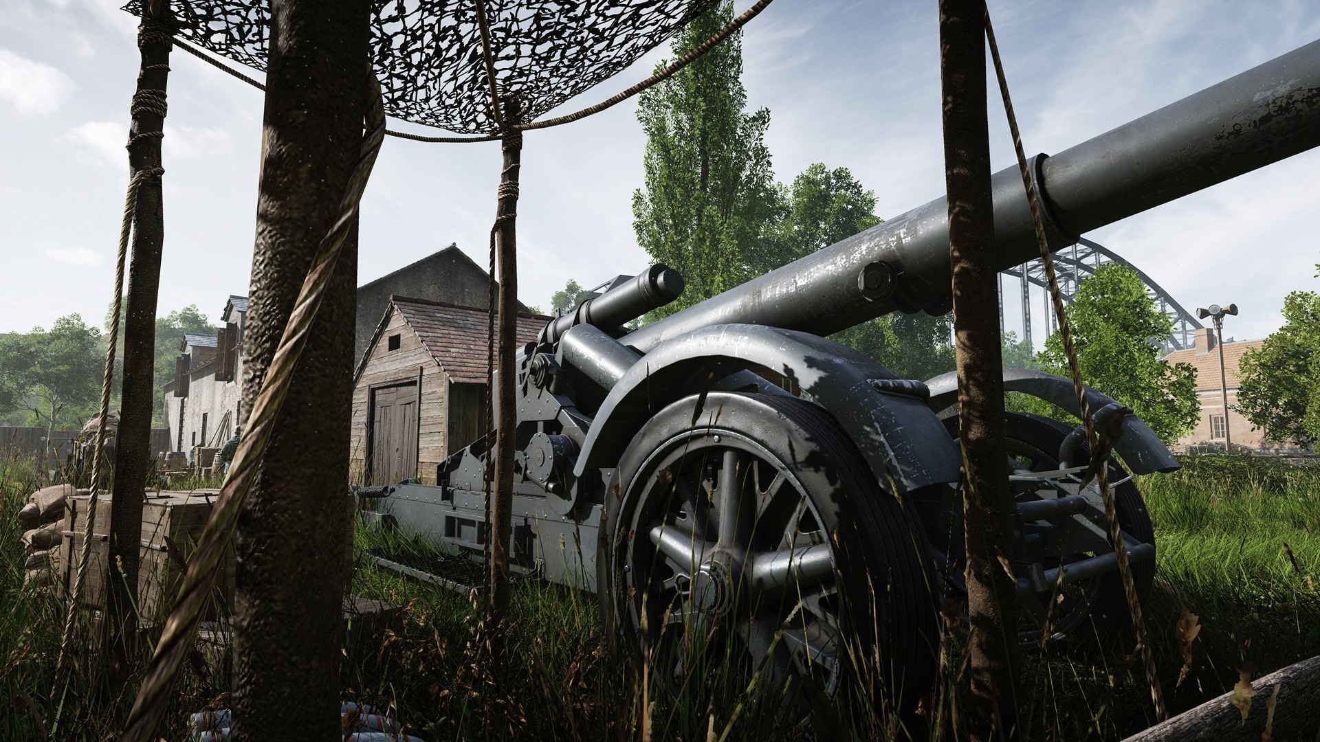Art of a cannon in a destroyed environment HD Wallpaper
