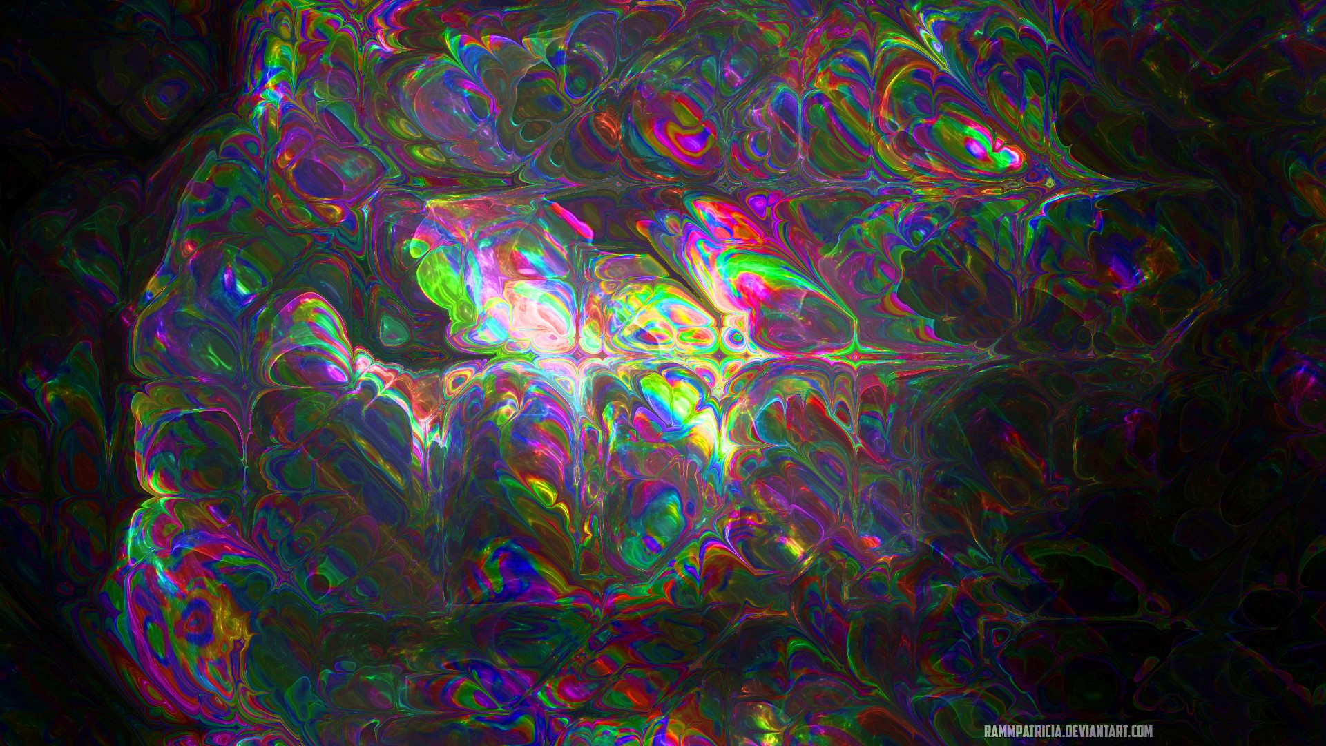 Abstract digital art with colorful swirling patterns HD Wallpaper