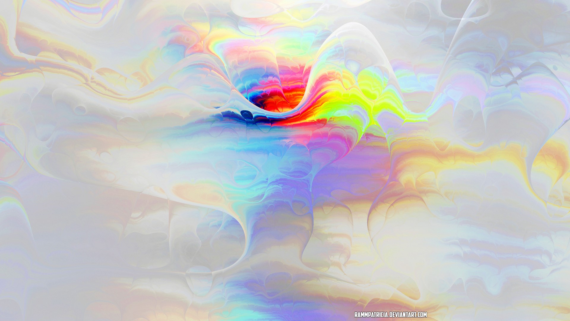 Abstract digital art with rainbow colors HD Wallpaper