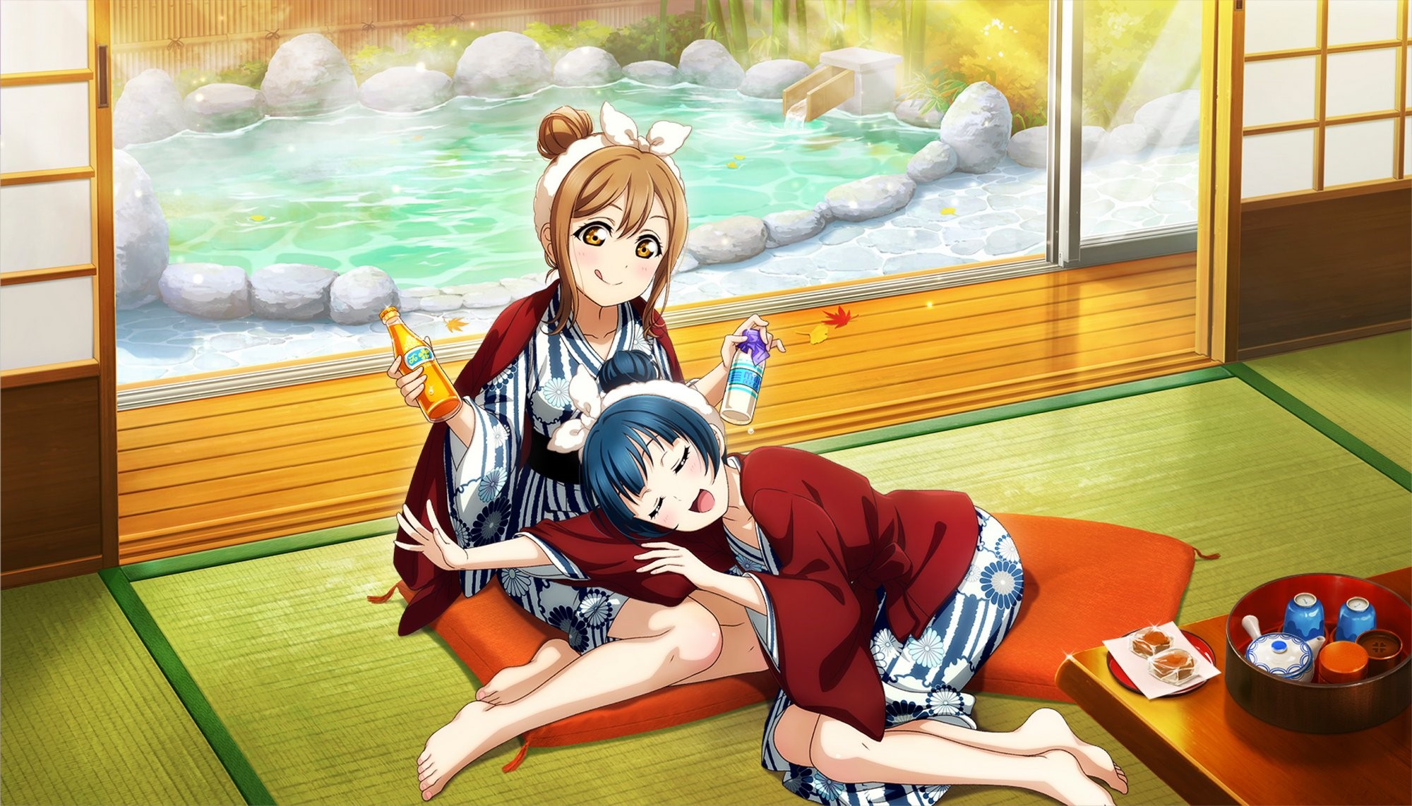 Kunikida Hanamaru and Tsushima Yoshiko from Love Live! Sunshine HD Wallpaper