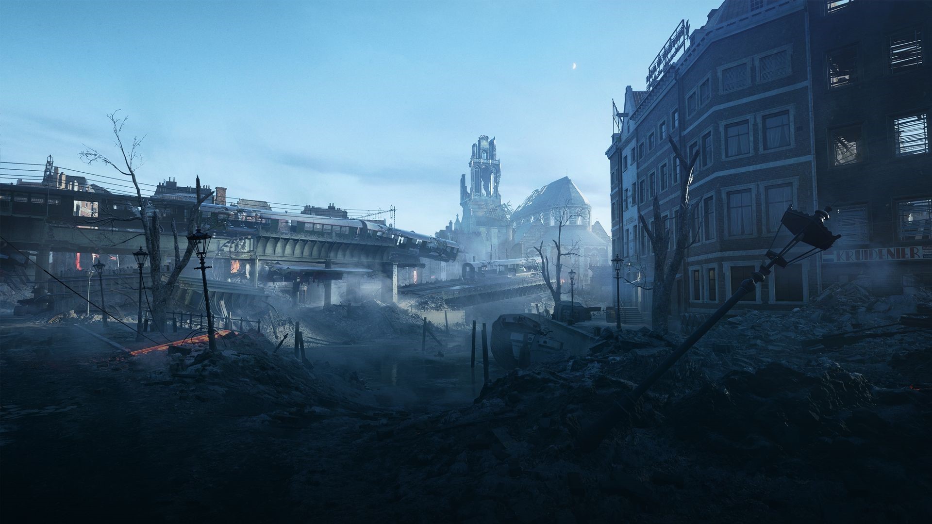 Battlefield game art of a destroyed city HD Wallpaper