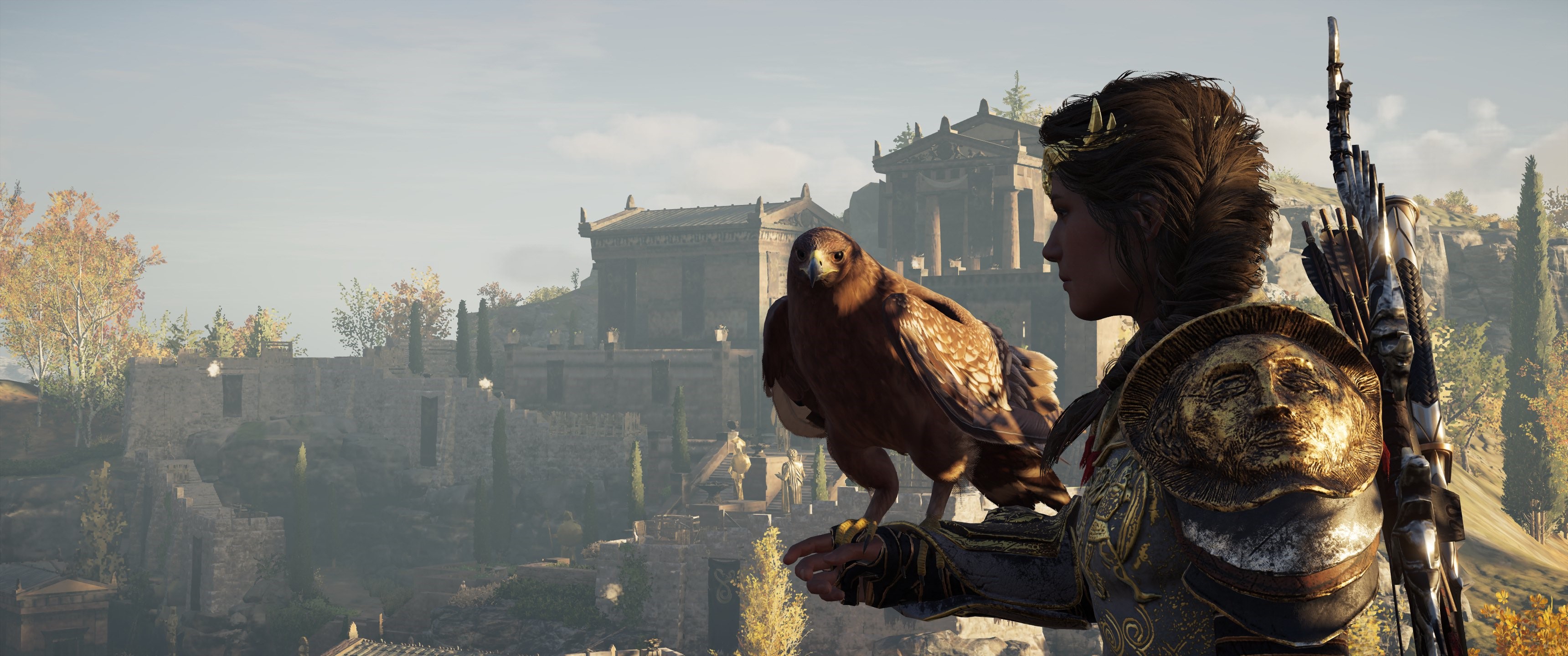 Kassandra with Ikaros from Assassin's Creed Odyssey HD Wallpaper