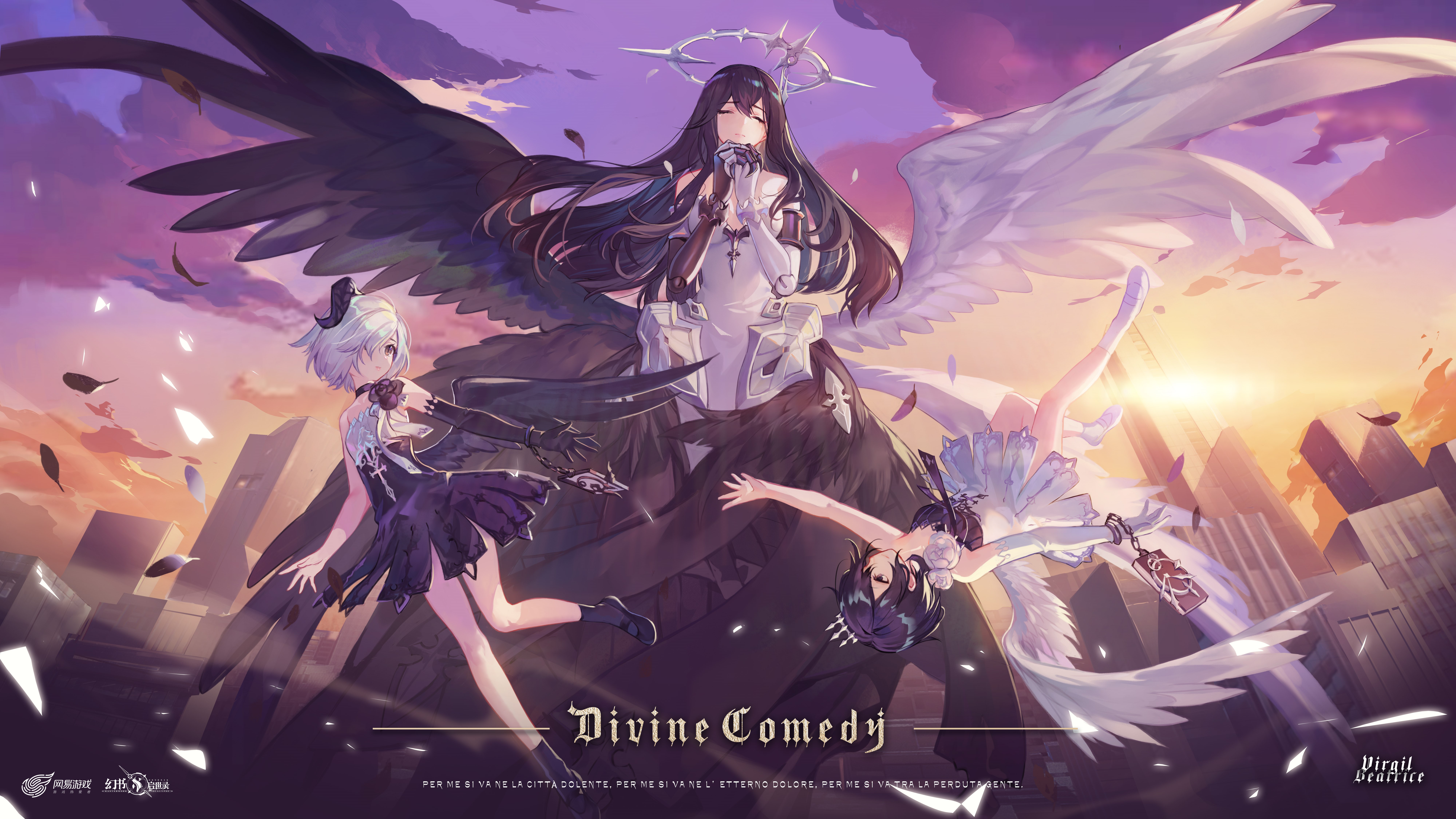 Divine Comedy Virgil Beatrice artwork HD Wallpaper
