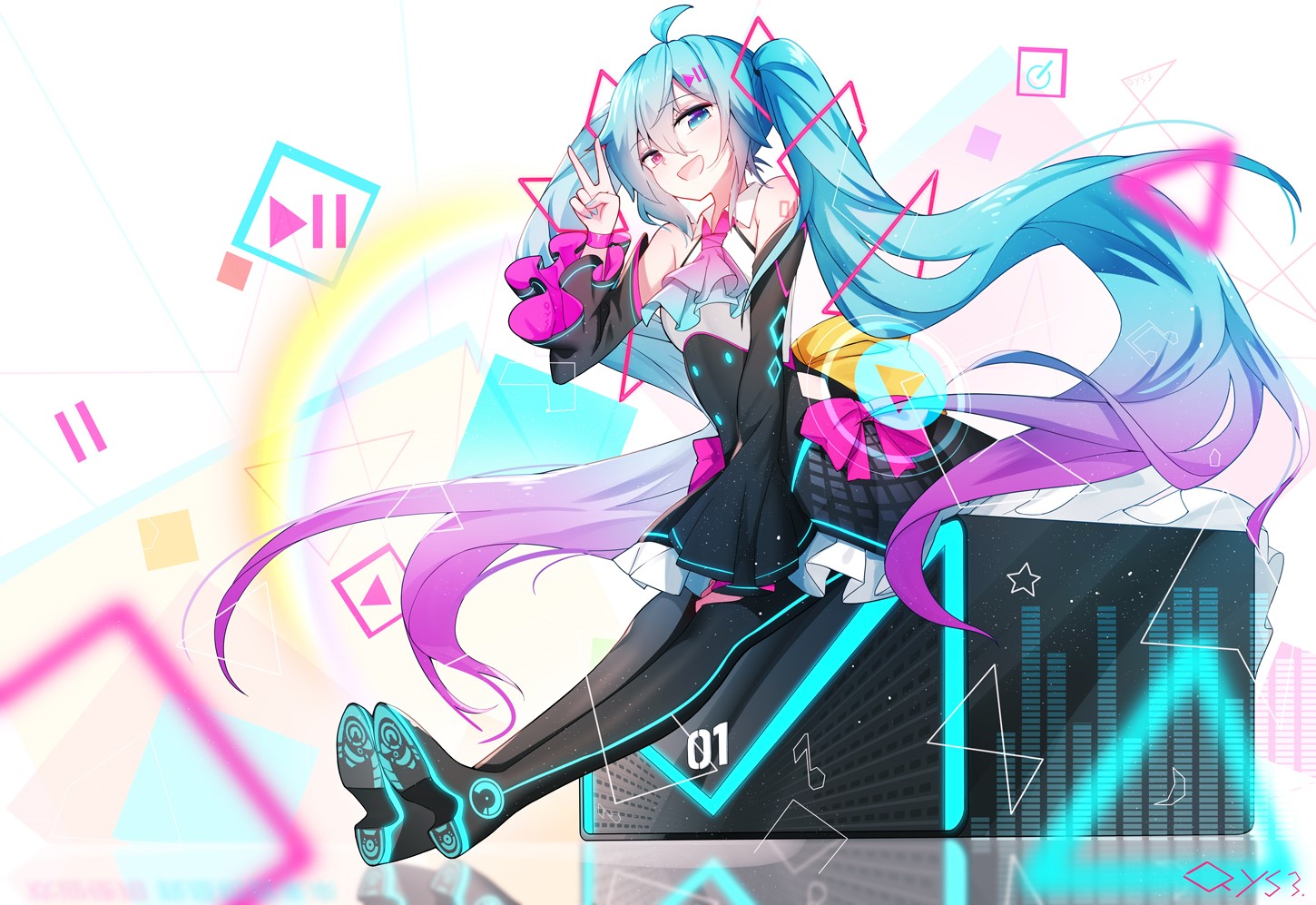 Hatsune Miku digital art HD Wallpaper