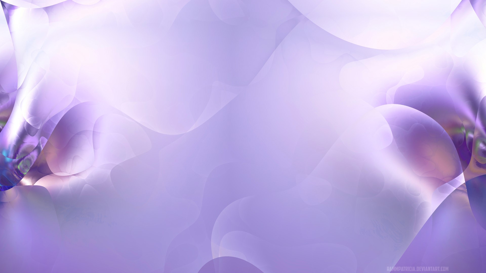 Abstract digital art with purple and white flowing shapes HD Wallpaper