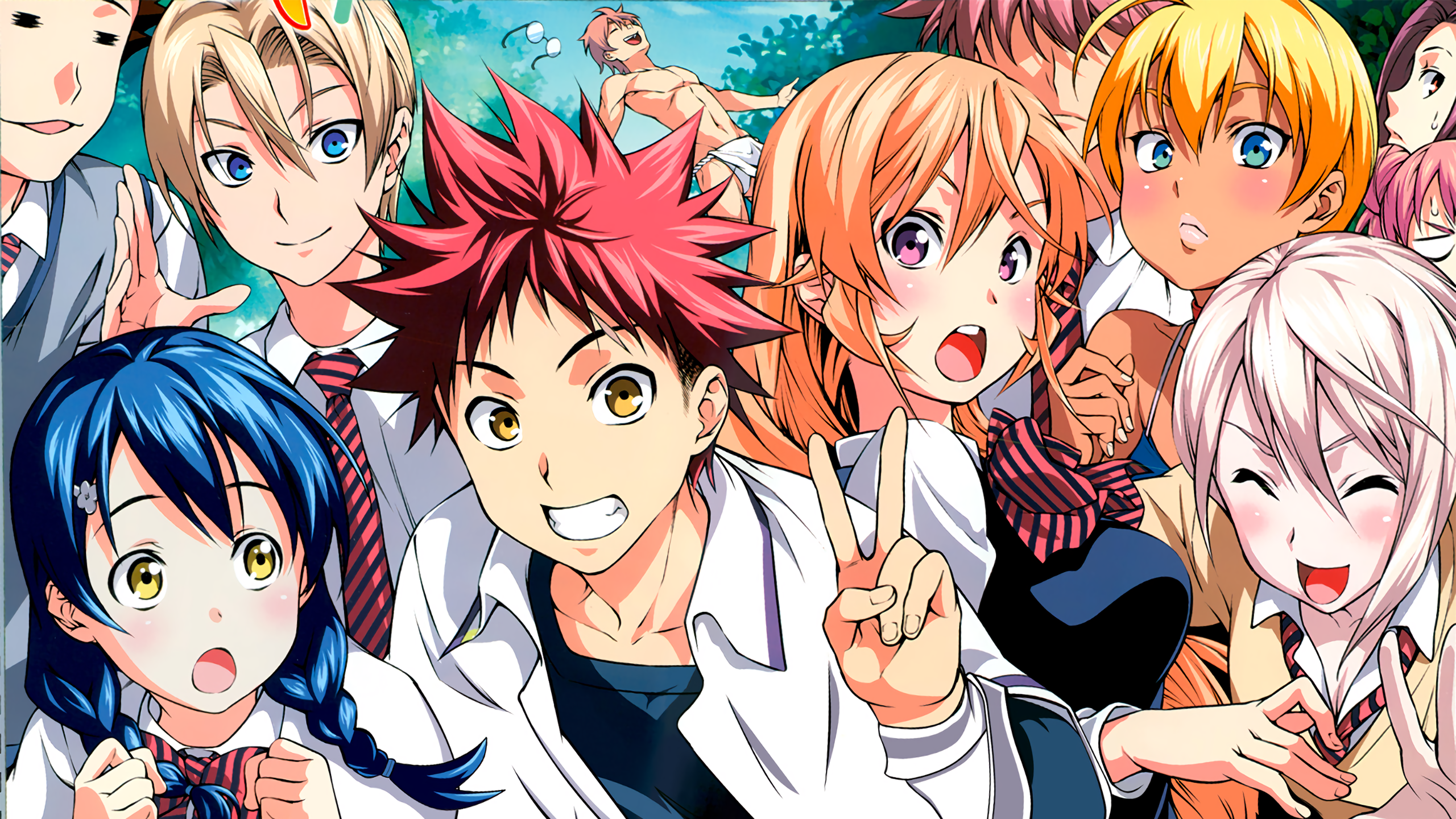 Shokugeki no Soma characters posing for a photo HD Wallpaper