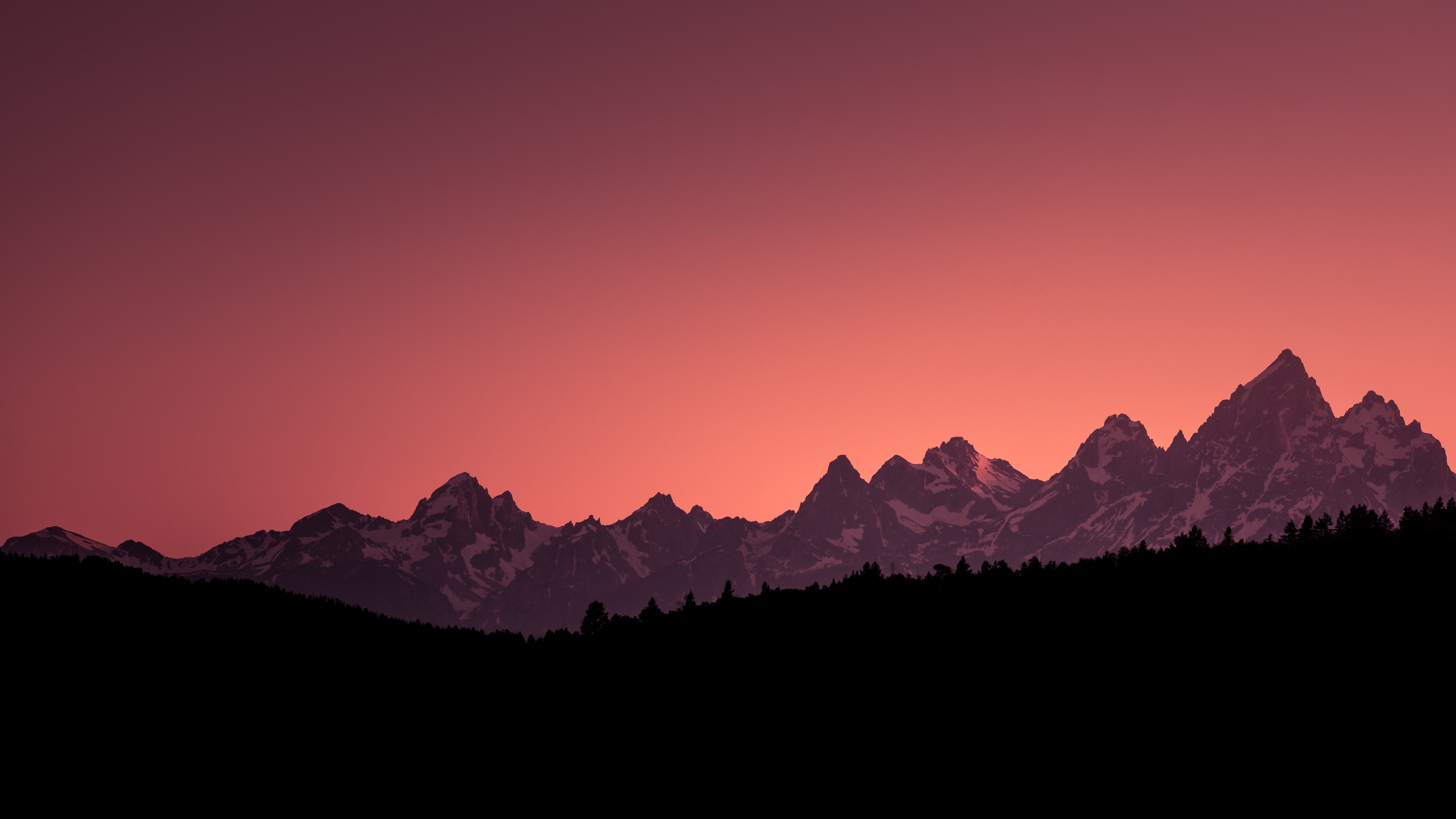 4K sunset over Grand Teton National Park mountains HD Wallpaper