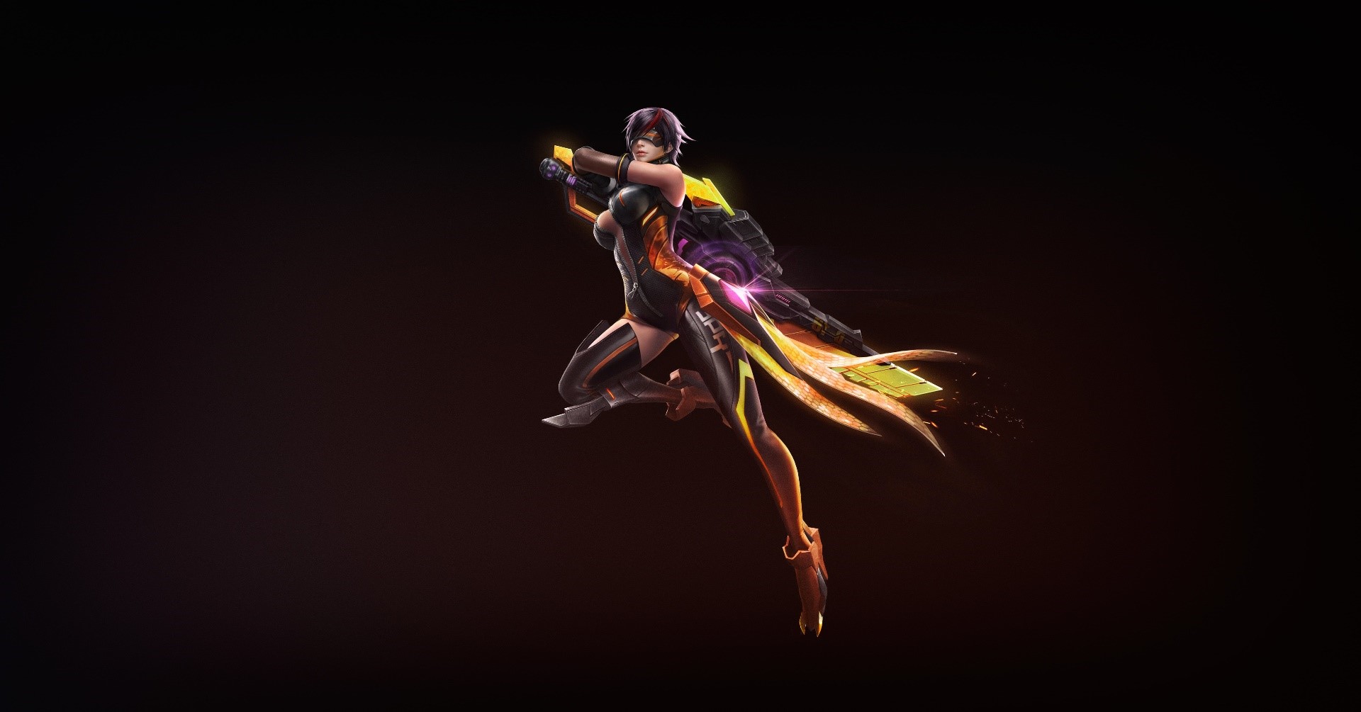 Fantasy girl with futuristic weapon HD Wallpaper