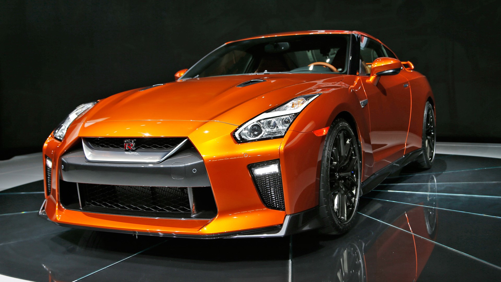 Orange Nissan GT-R NISMO sports car HD Wallpaper