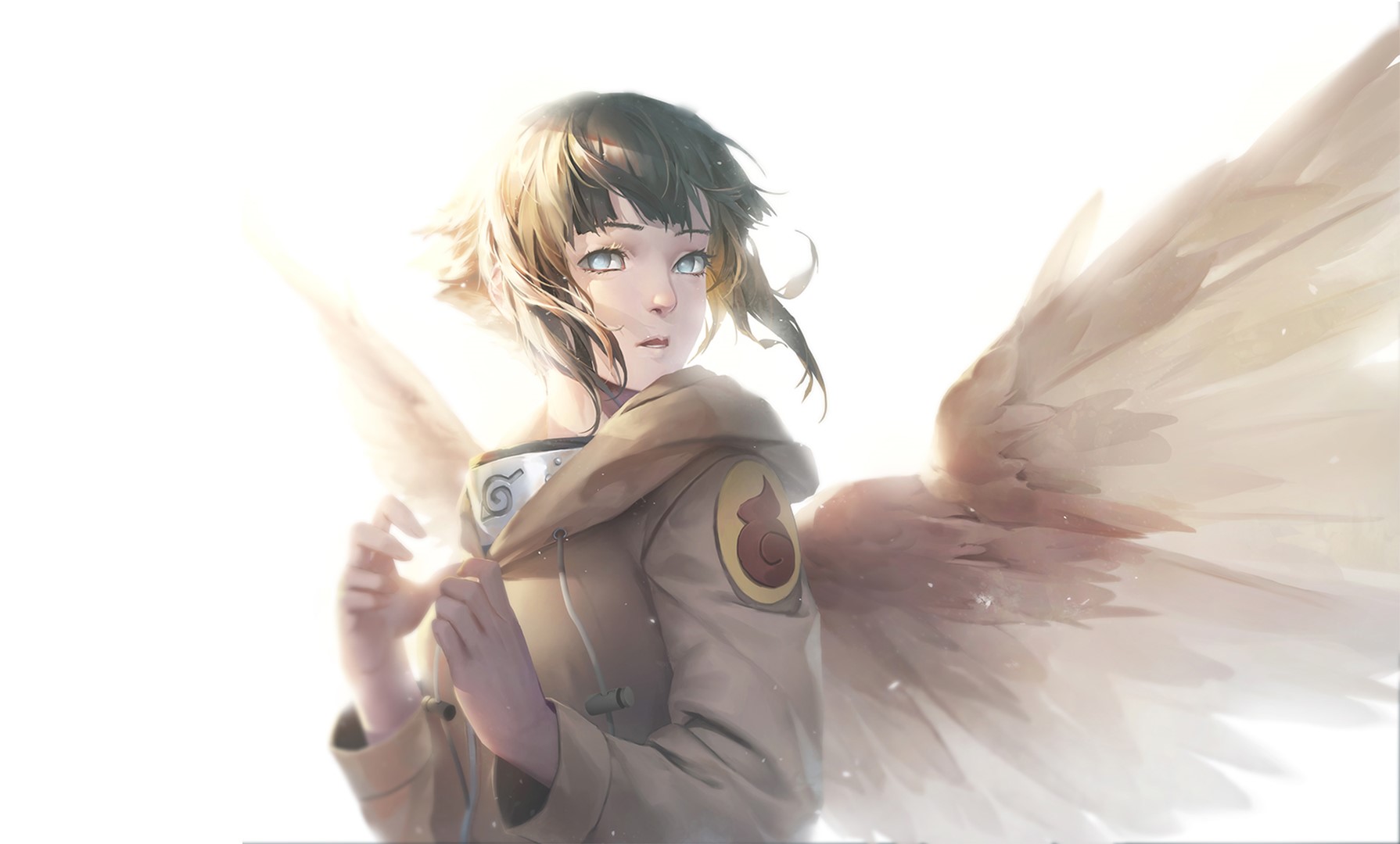 Hinata Hyuga with Angel Wings from Naruto HD Wallpaper