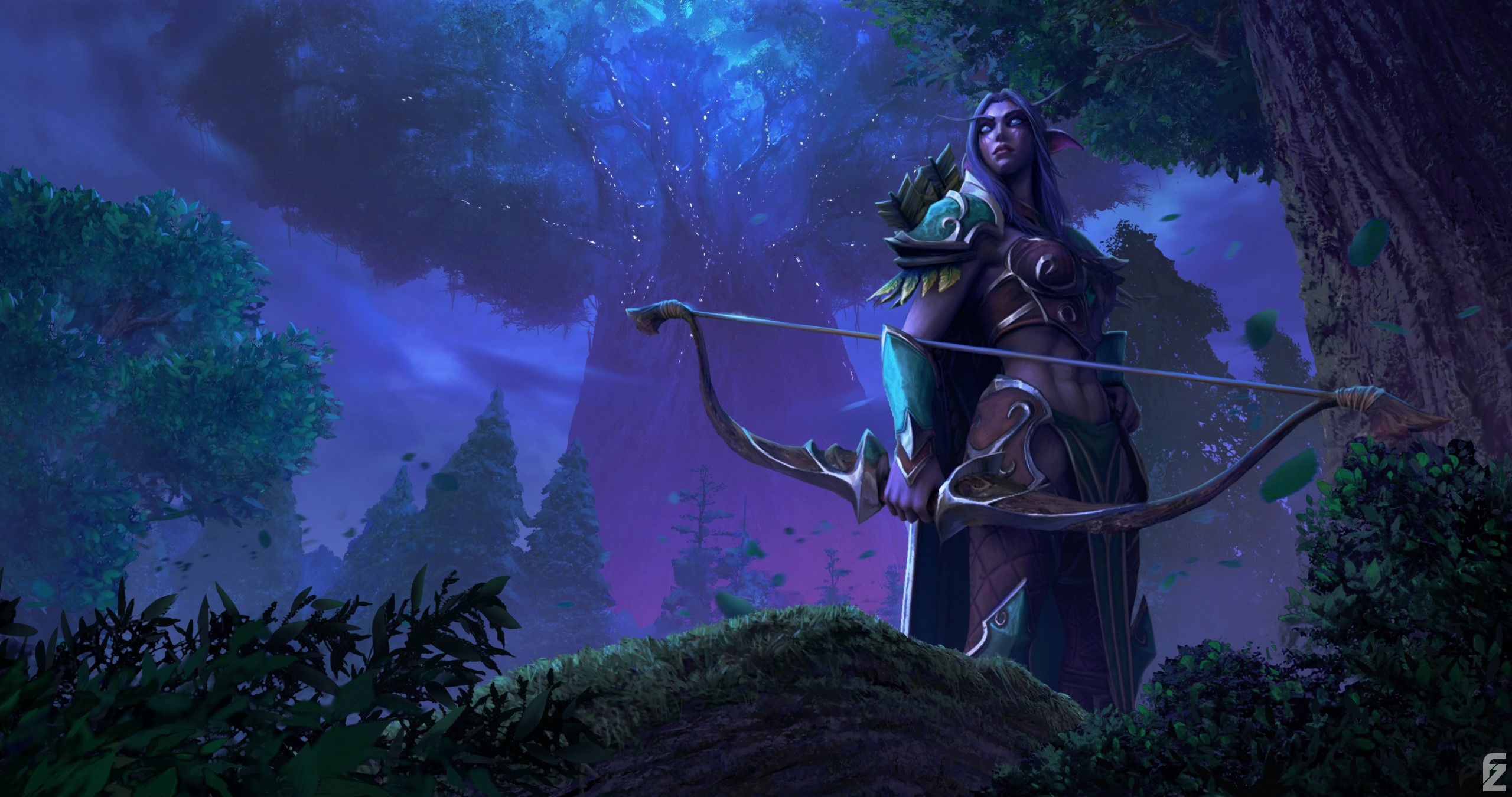 Night Elf Archer from Warcraft III: Reforged HD Wallpaper