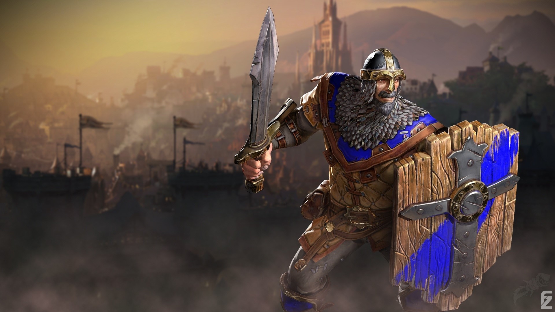 Warcraft III: Reforged warrior with sword and shield HD Wallpaper