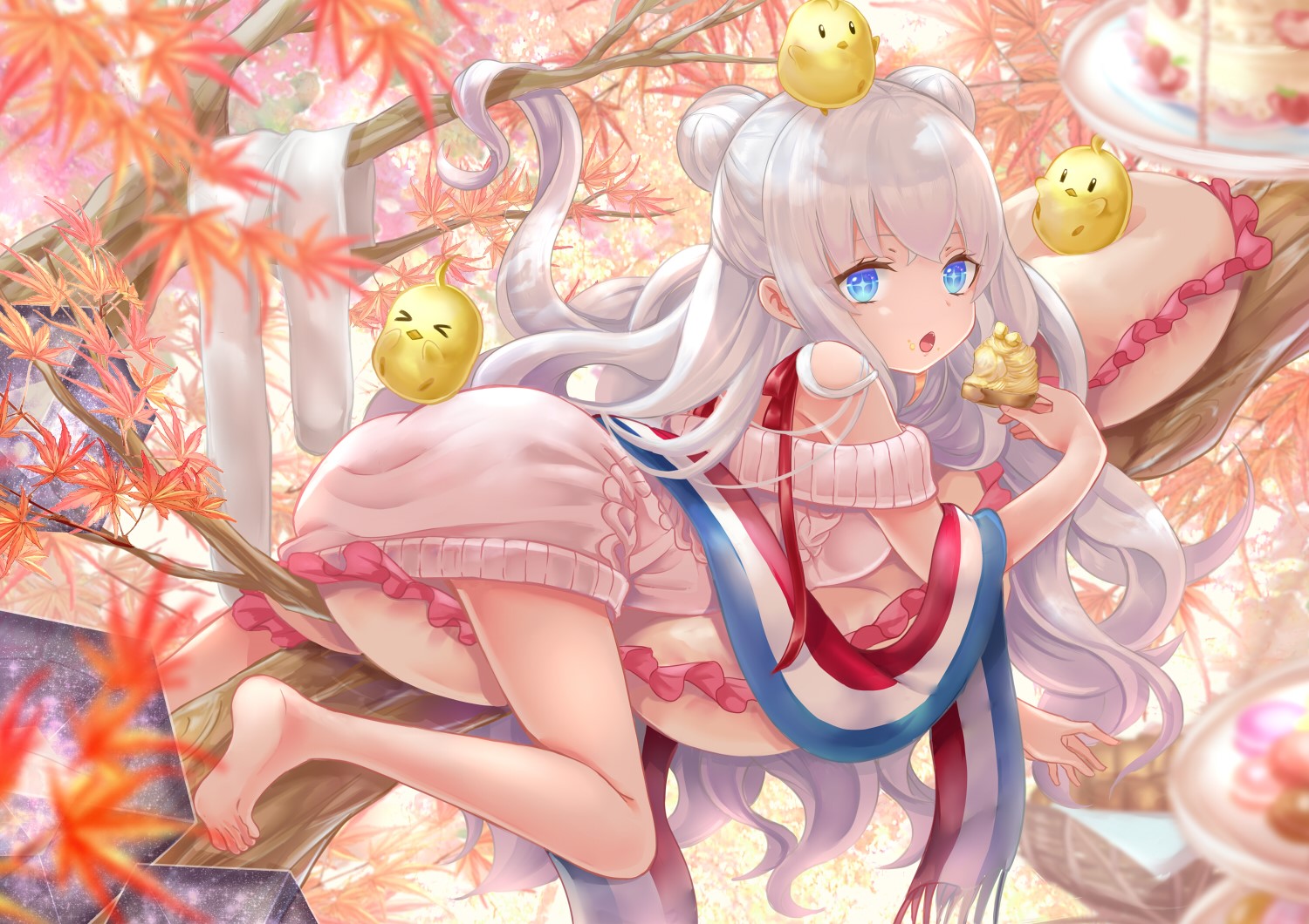 Azur Lane Blonde Girl with Chicks HD Wallpaper