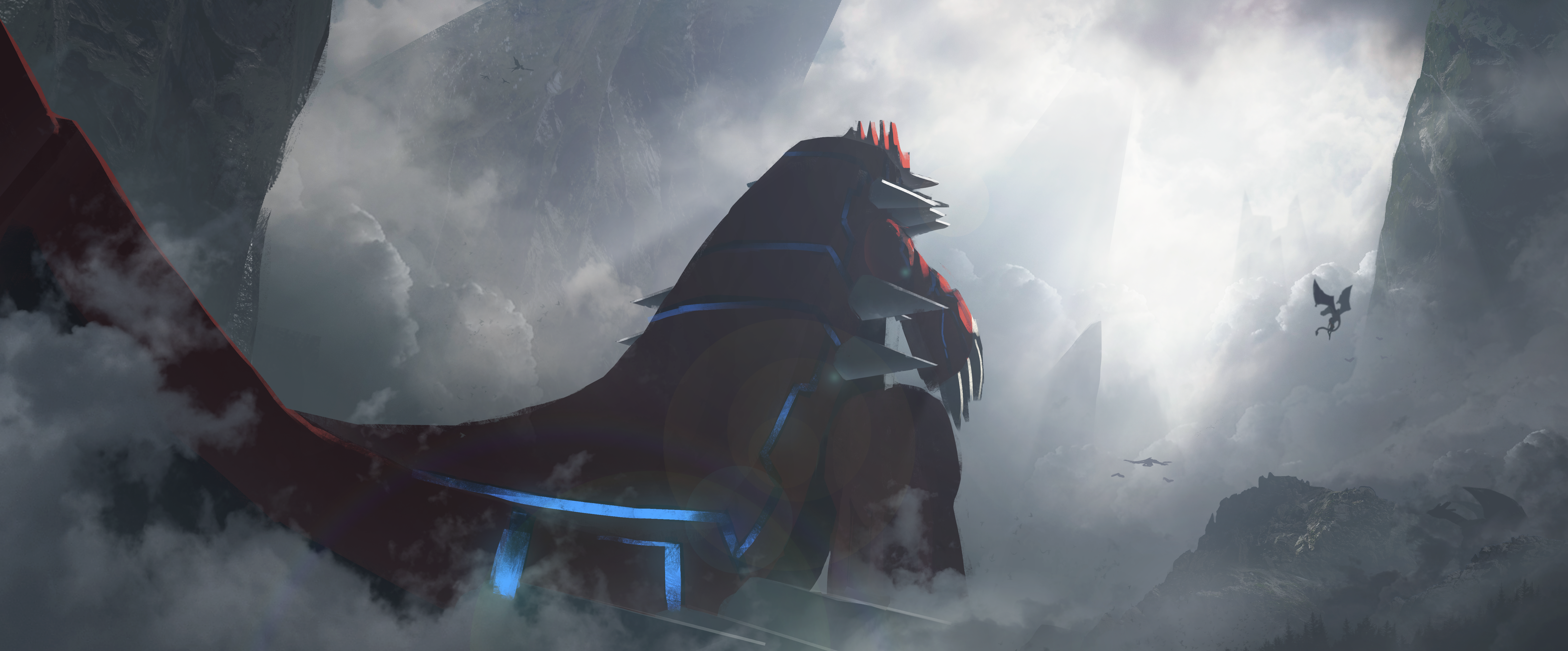4K Groudon from Pokémon in clouds HD Wallpaper