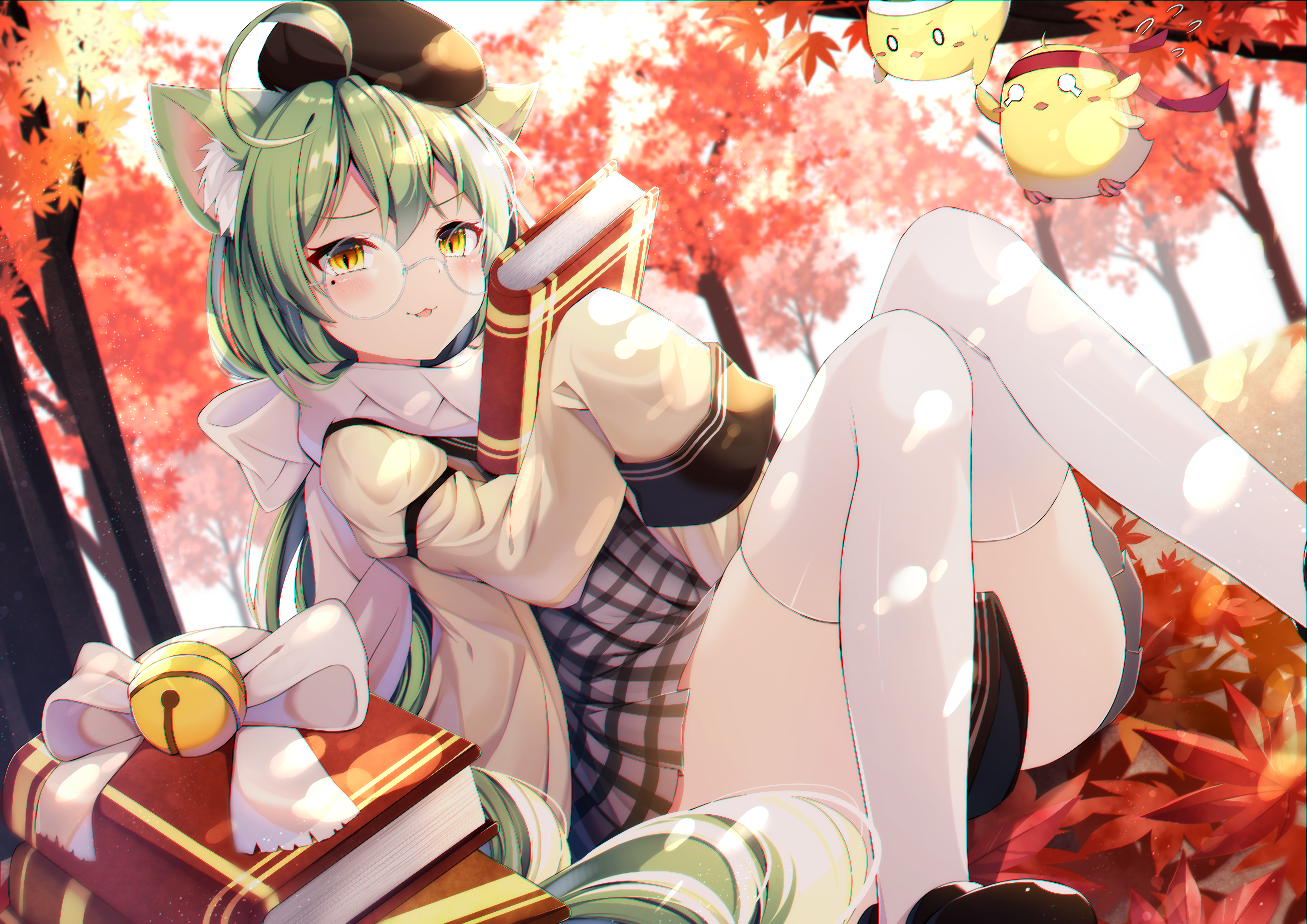 Akashi from Azur Lane reading books HD Wallpaper