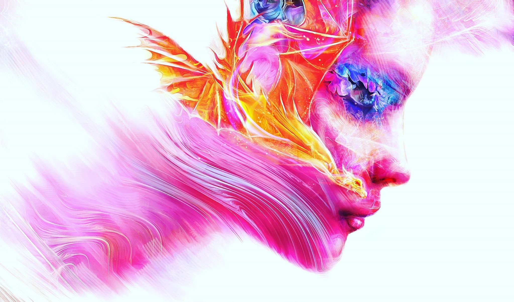Abstract fantasy art of a woman's face HD Wallpaper