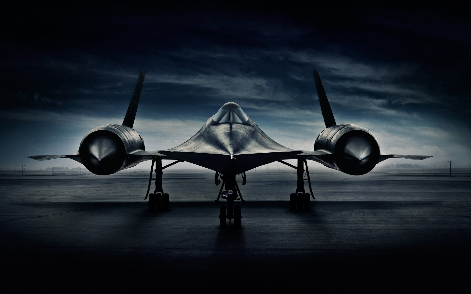 Lockheed SR-71 Blackbird airplane on tarmac HD Wallpaper