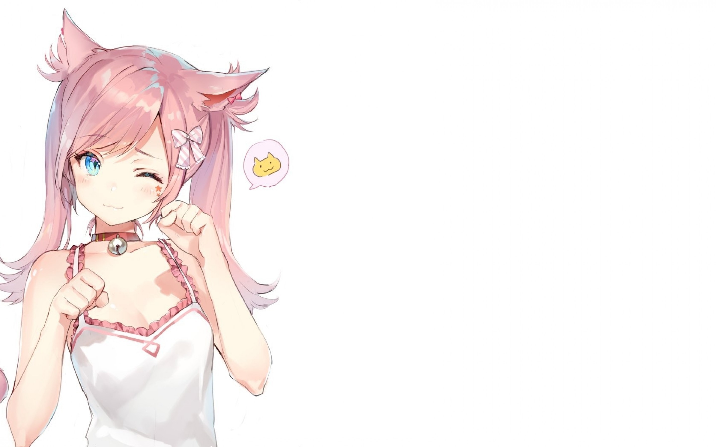 Anime girl with cat ears HD Wallpaper