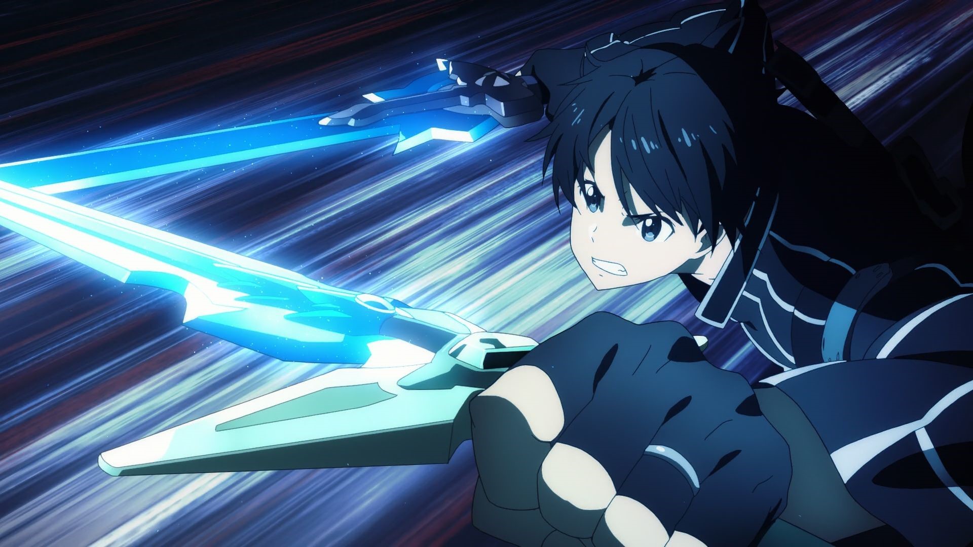 Kirigaya Kazuto from Sword Art Online with cyan swords HD Wallpaper