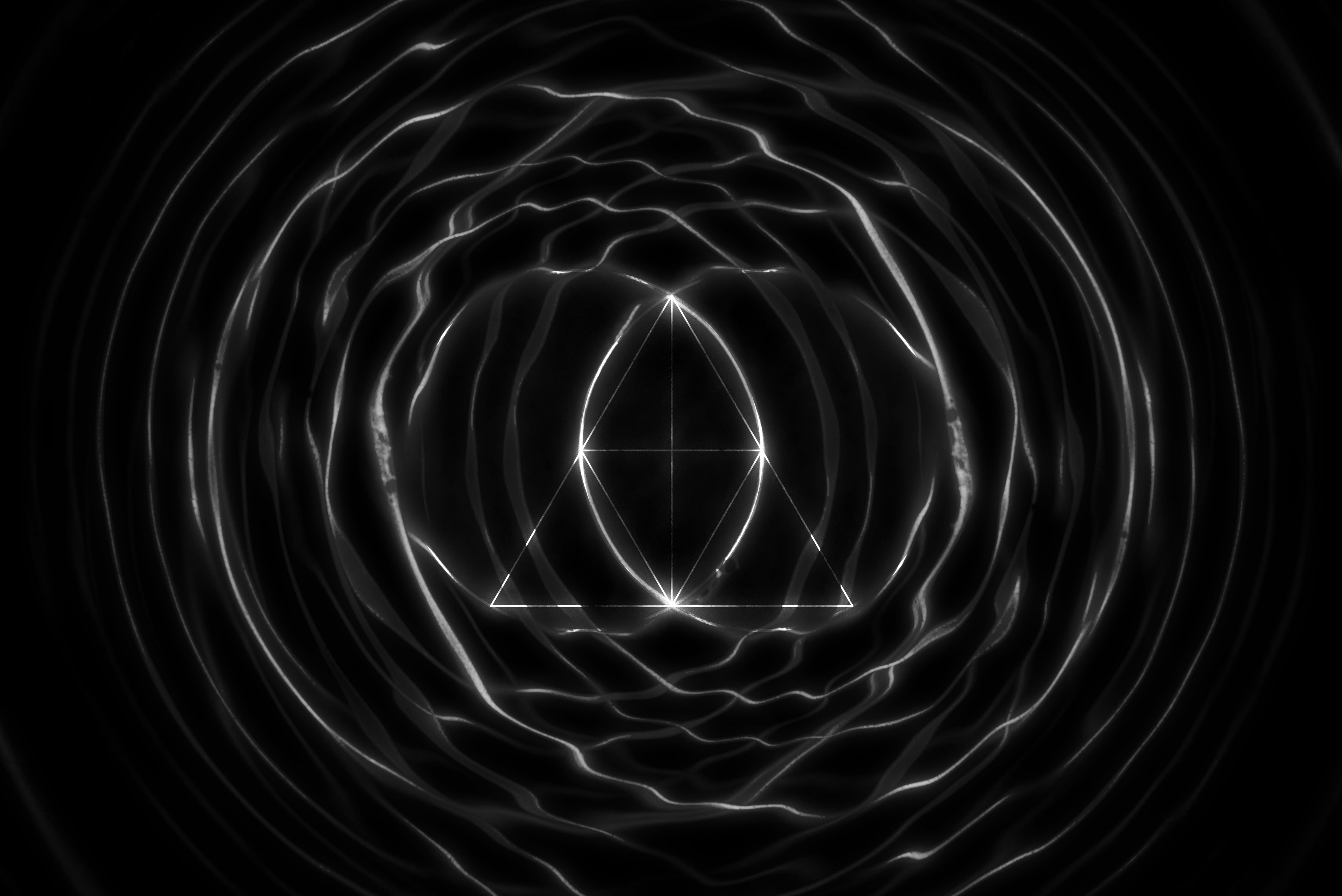 4K monochrome abstract artwork by The Glitch Mob HD Wallpaper