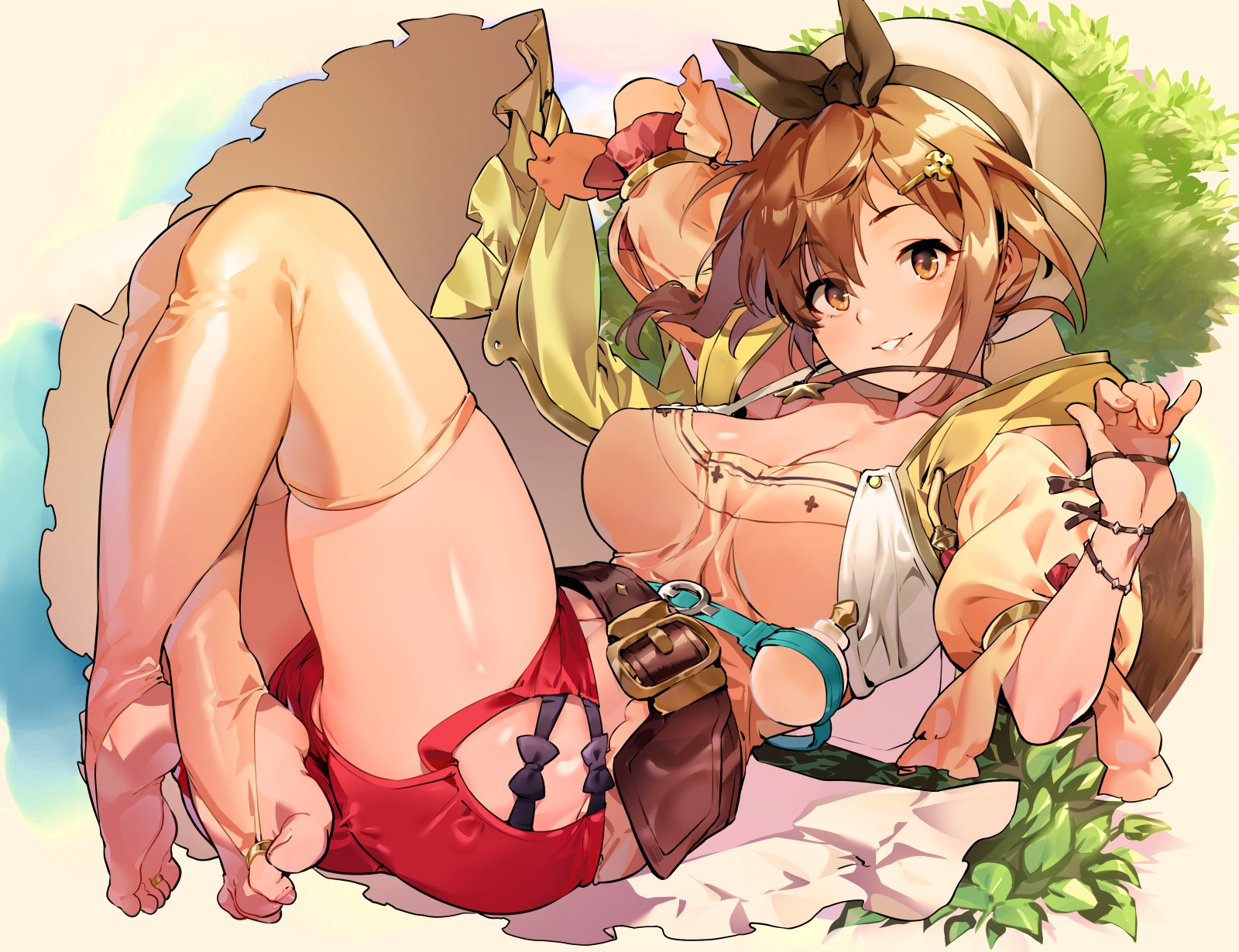 Ryza from Atelier Ryza lying down HD Wallpaper