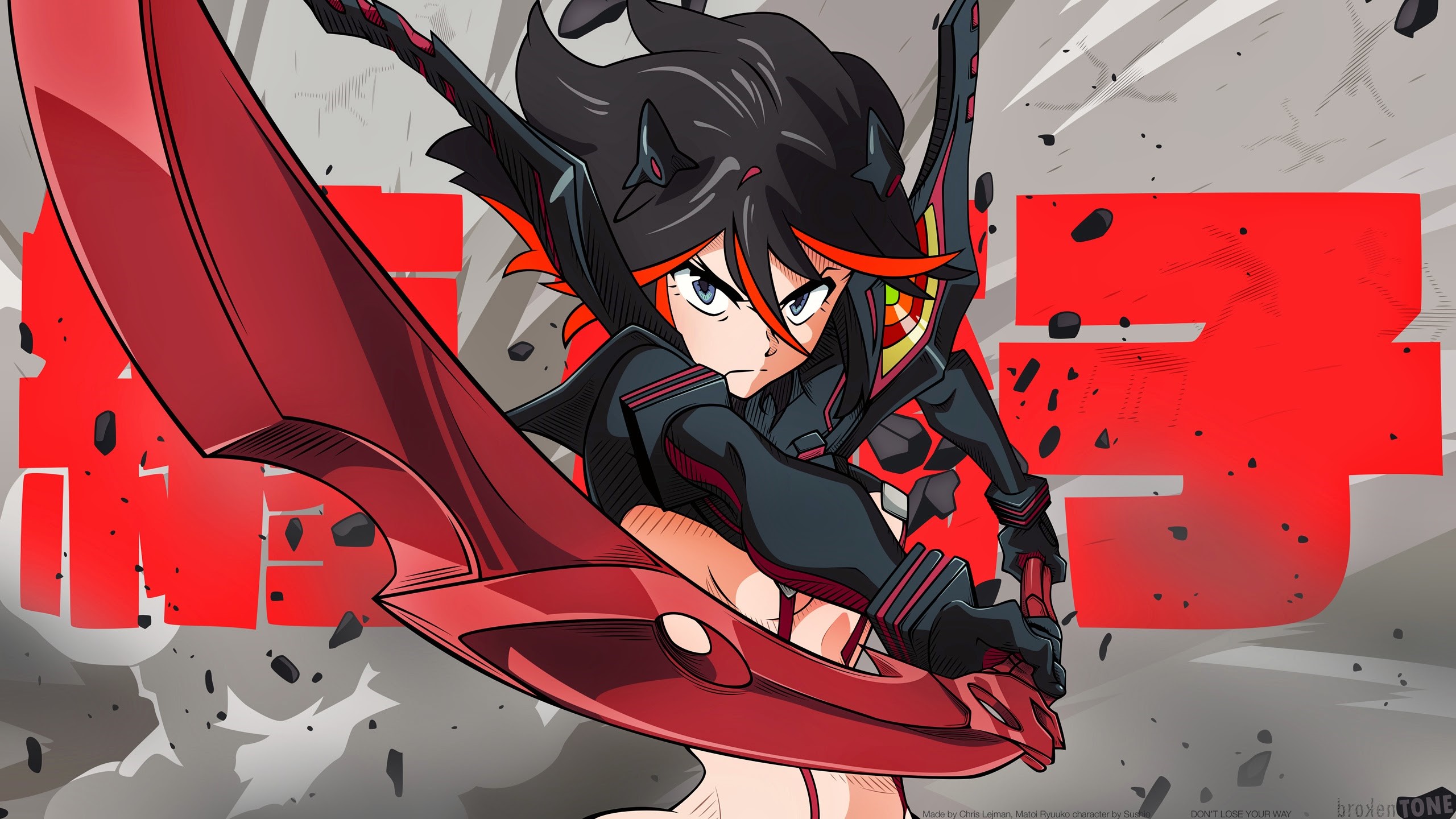 Matoi Ryuuko from Kill la Kill with Scissor Blade HD Wallpaper