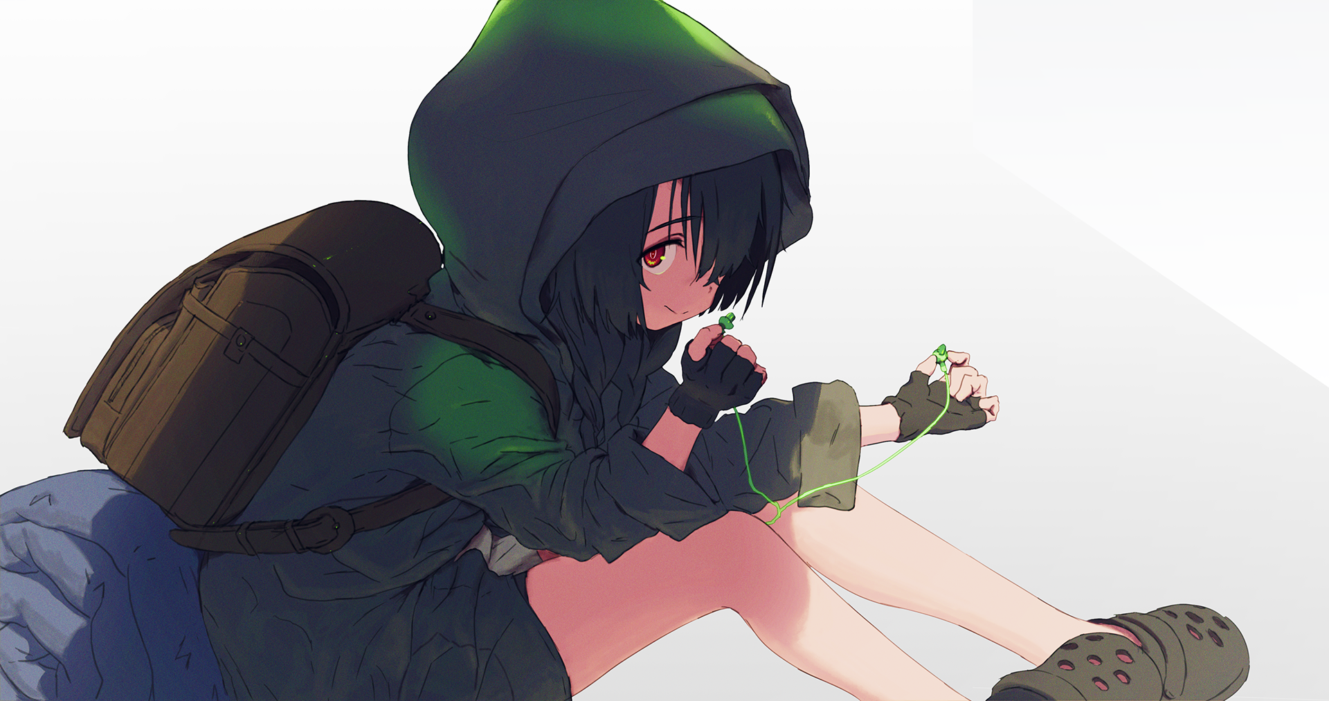 Anosillus II from SSSS.GRIDMAN with headphones and backpack HD Wallpaper