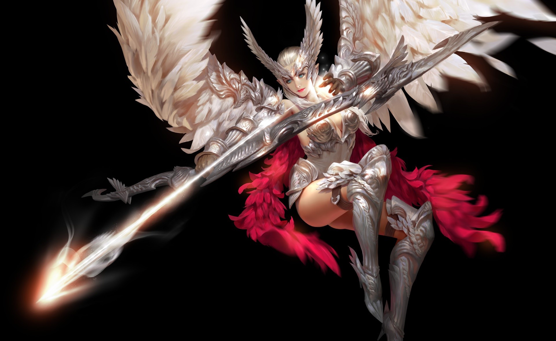 Fantasy angel warrior with bow and arrow HD Wallpaper