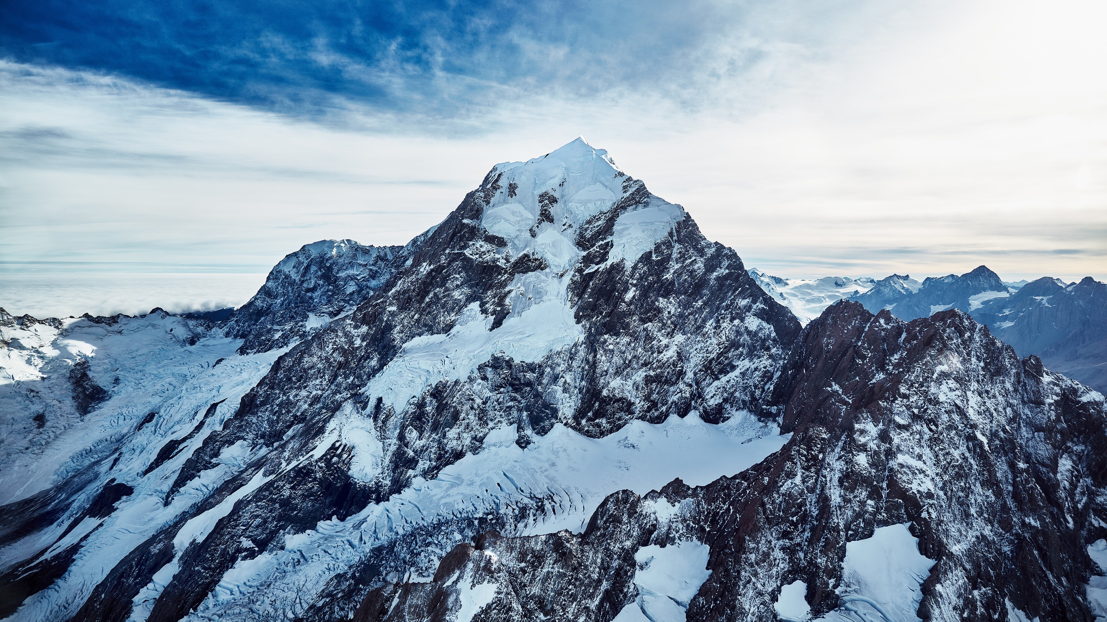 4K Snowy Mount Cook, New Zealand HD Wallpaper