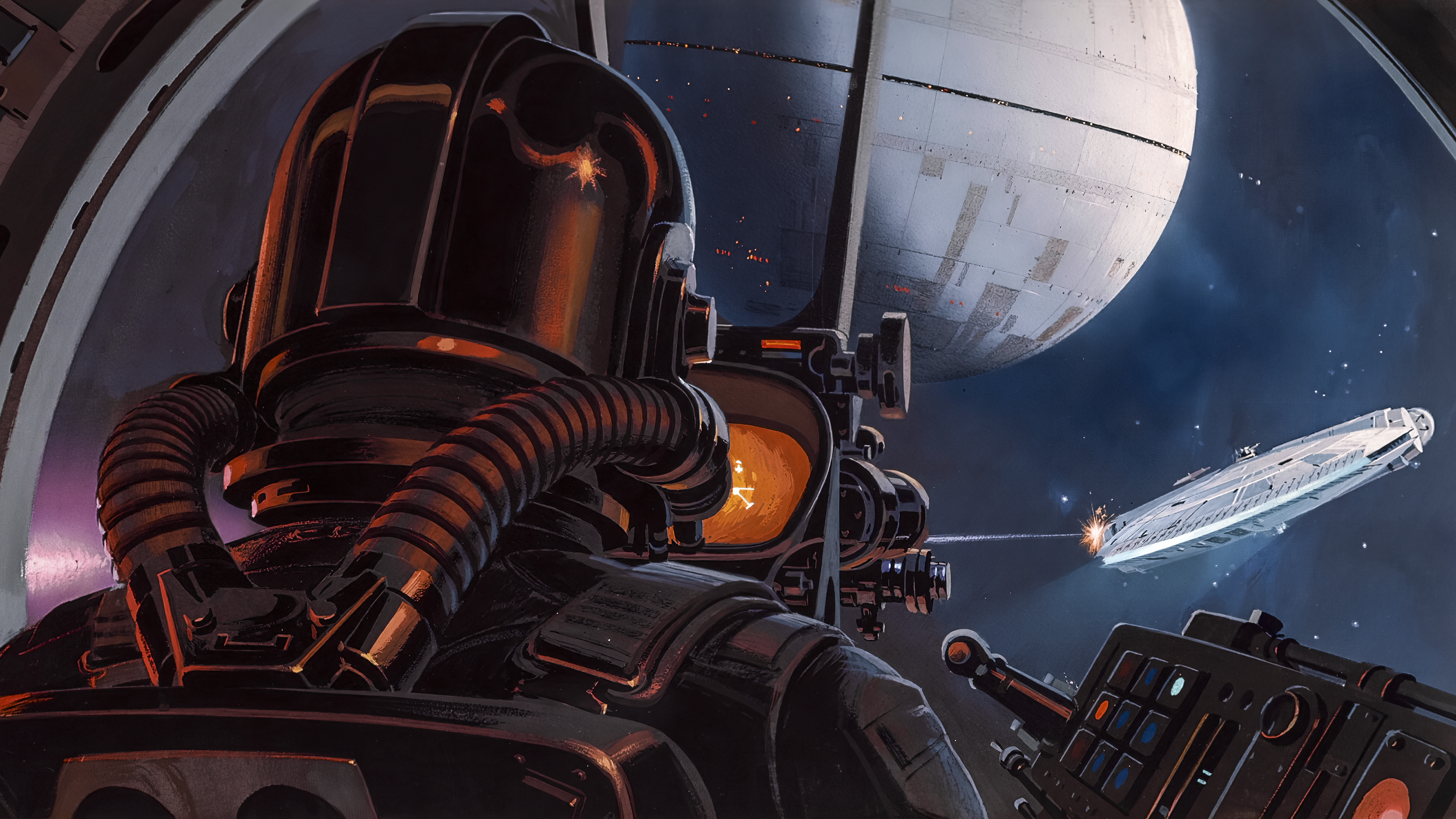 Star Wars concept art of a pilot in a cockpit HD Wallpaper