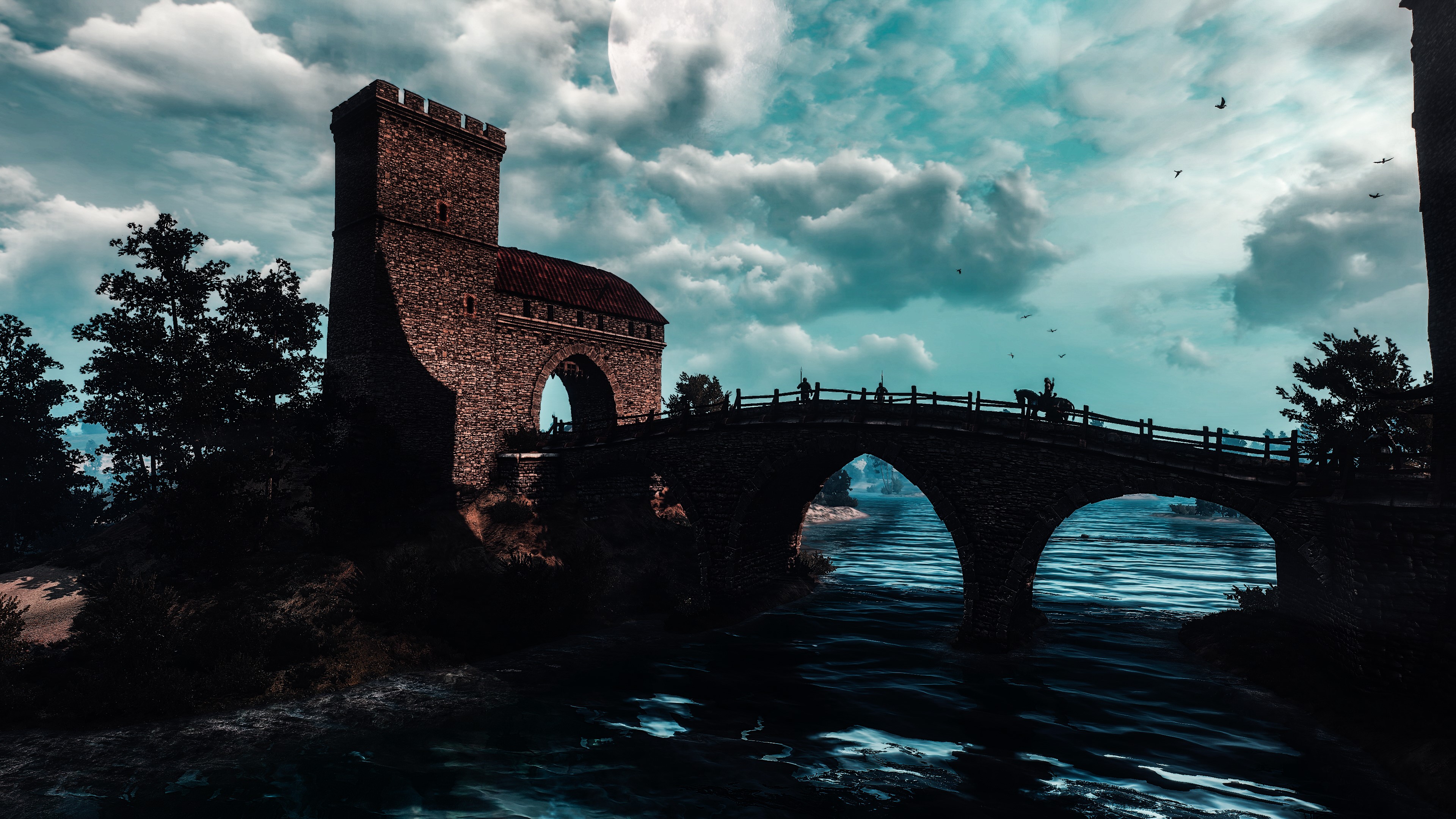 4K The Witcher 3: Wild Hunt bridge and castle HD Wallpaper