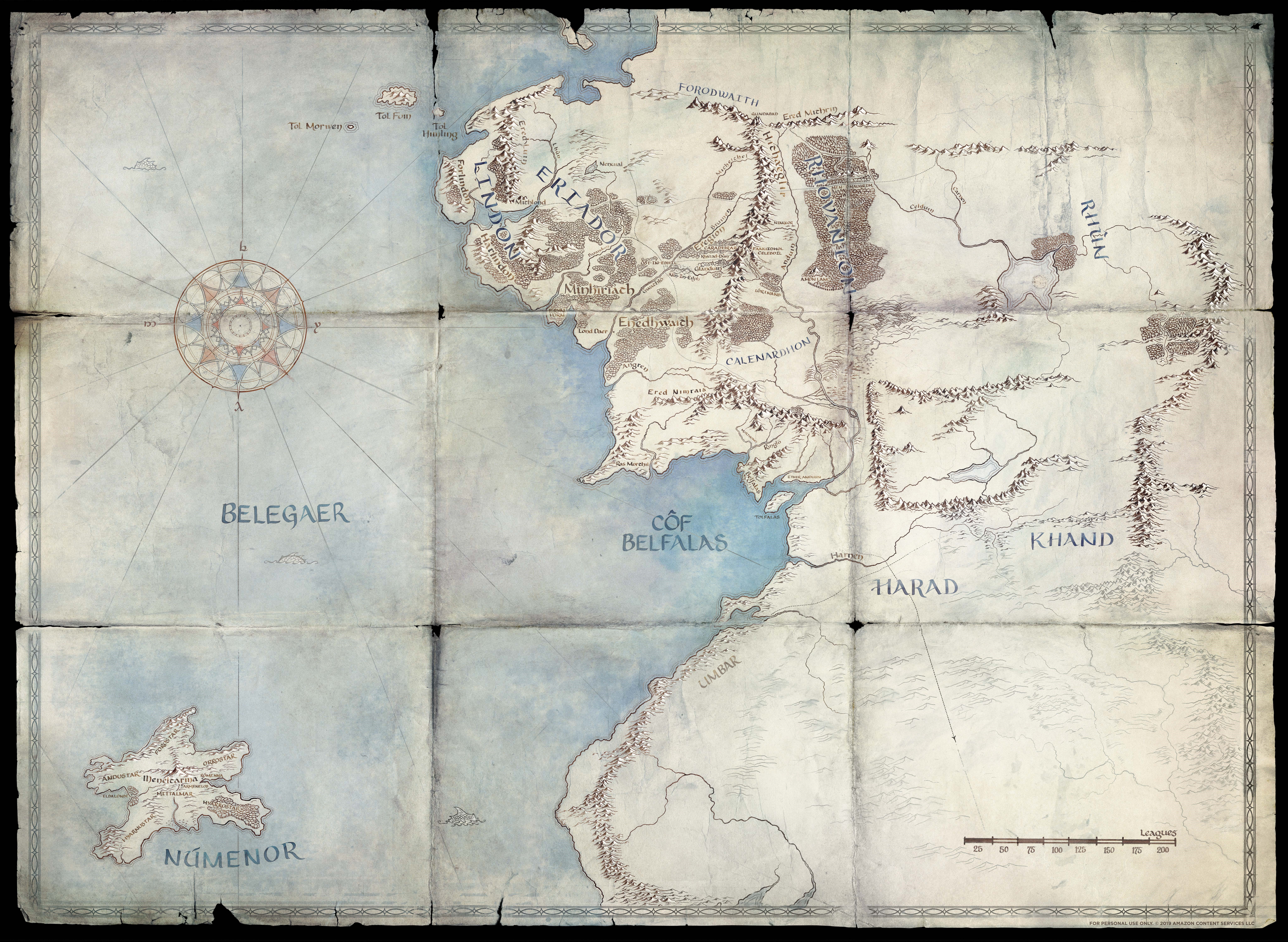 4K Map of Middle-earth from J. R. R. Tolkien's The Lord of the Rings HD Wallpaper
