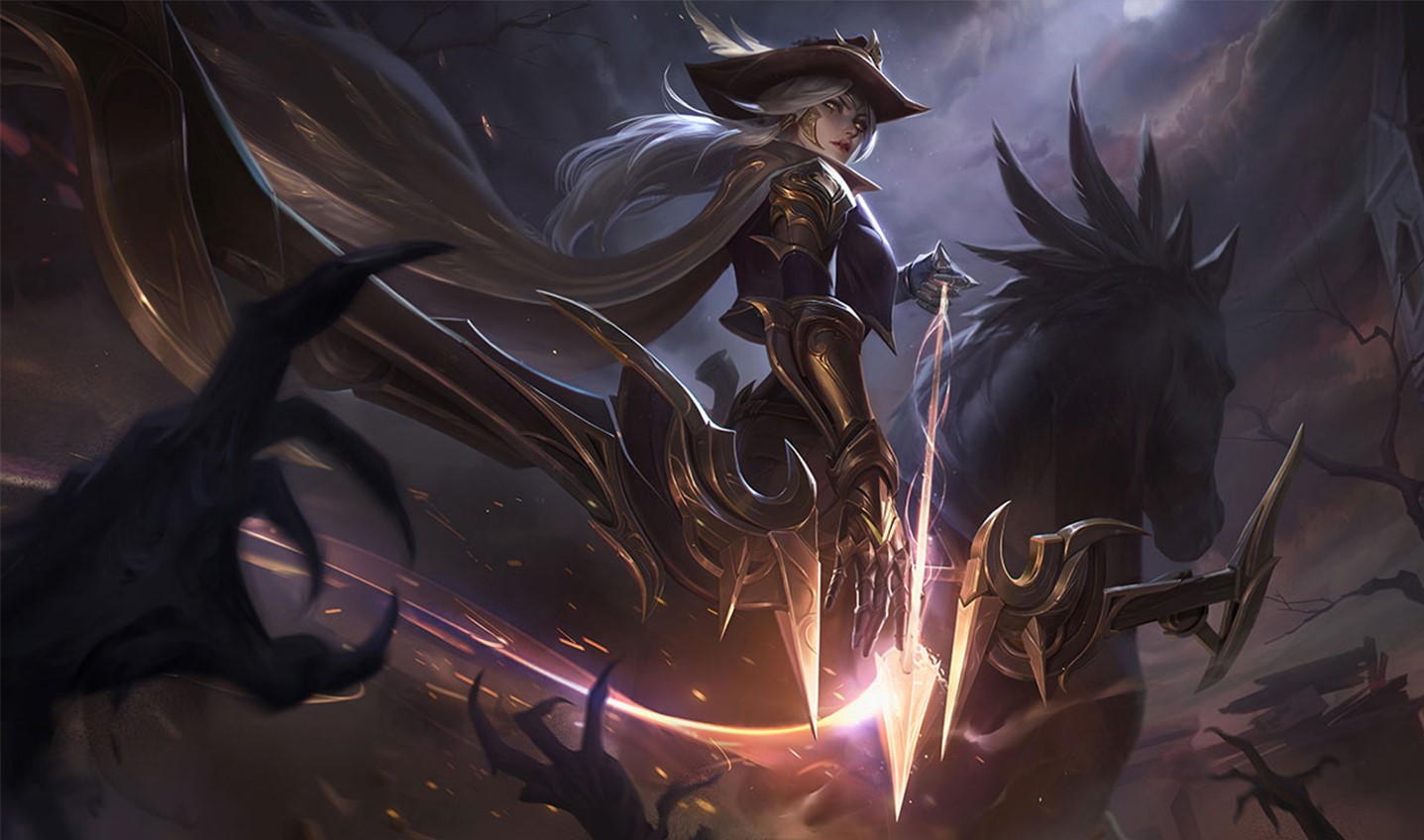 Ashe from League of Legends on horseback HD Wallpaper