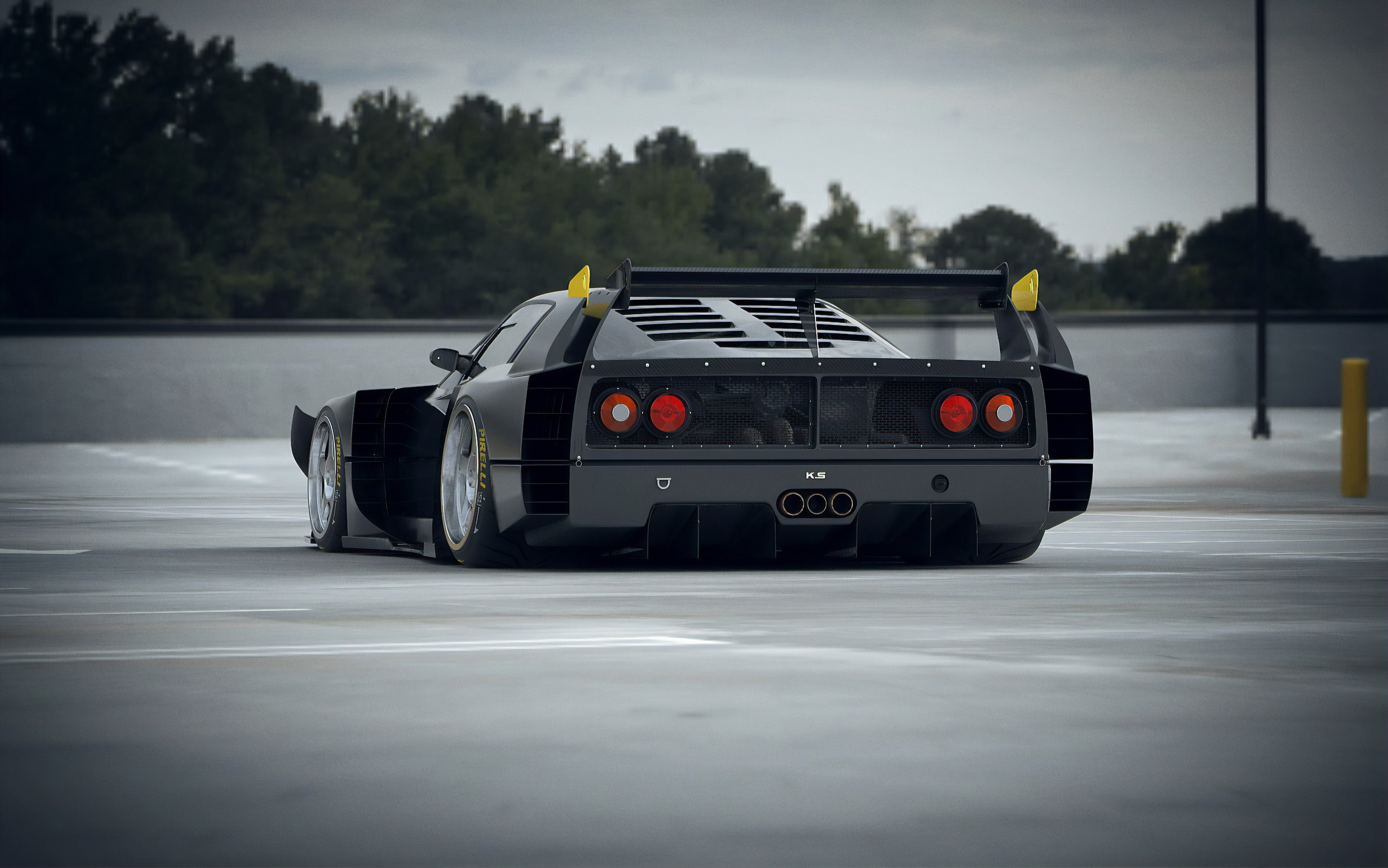 4K Render of a Black Ferrari F40 by Khyzyl Saleem HD Wallpaper