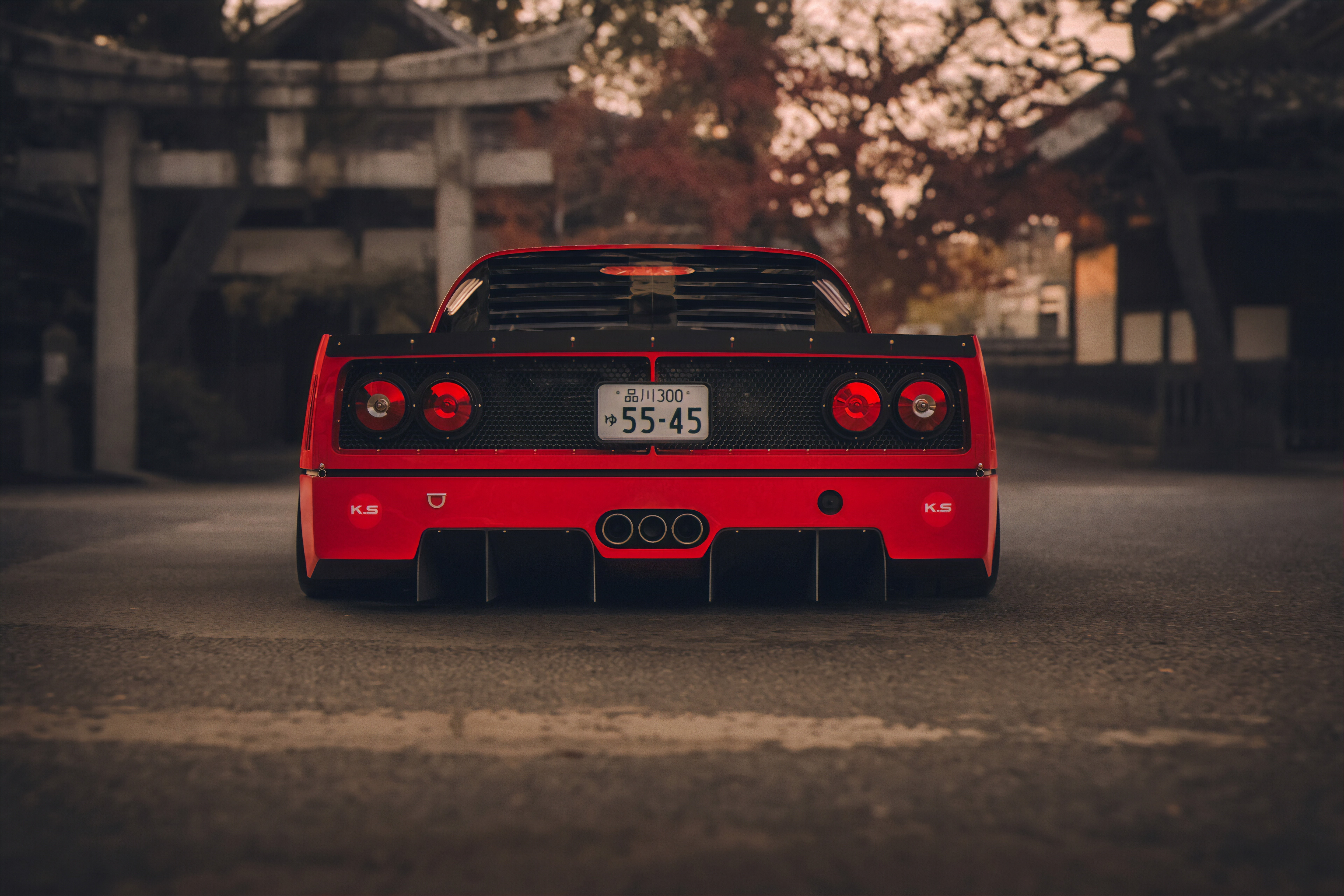 Red Ferrari F40 by Khyzyl Saleem HD Wallpaper