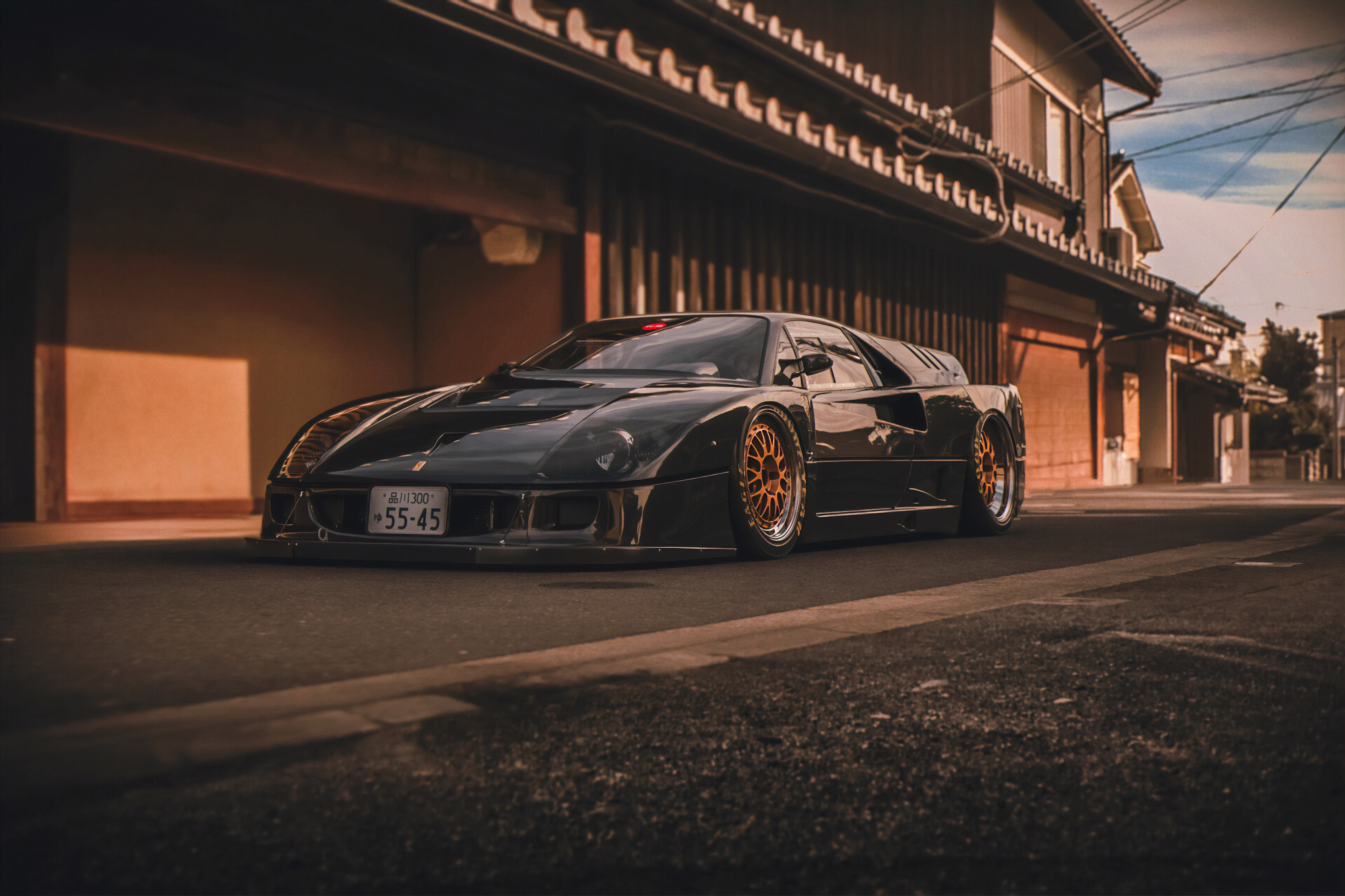 4K render of a black Ferrari F40 by Khyzyl Saleem HD Wallpaper