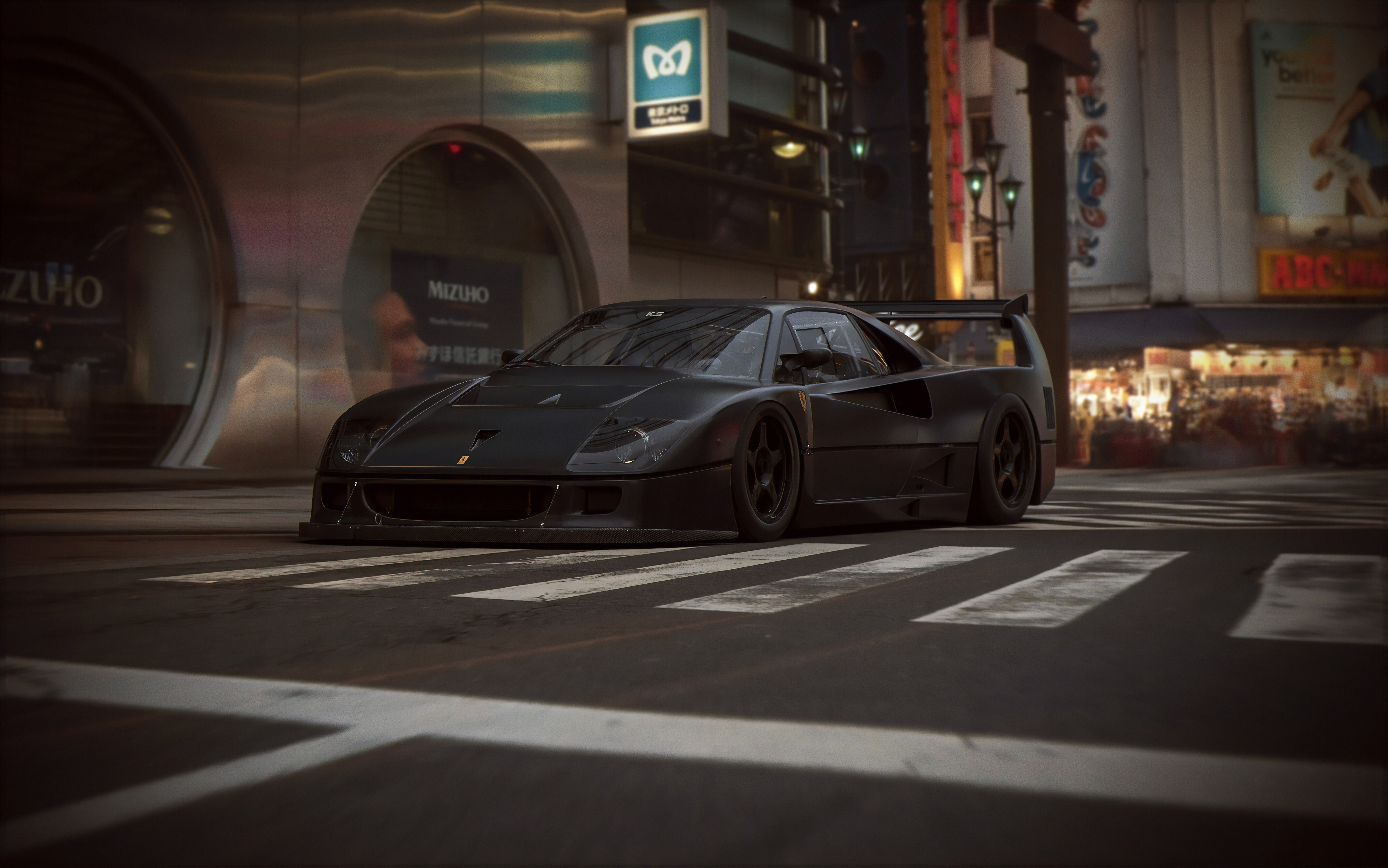 4K render of a black Ferrari F40 by Khyzyl Saleem HD Wallpaper