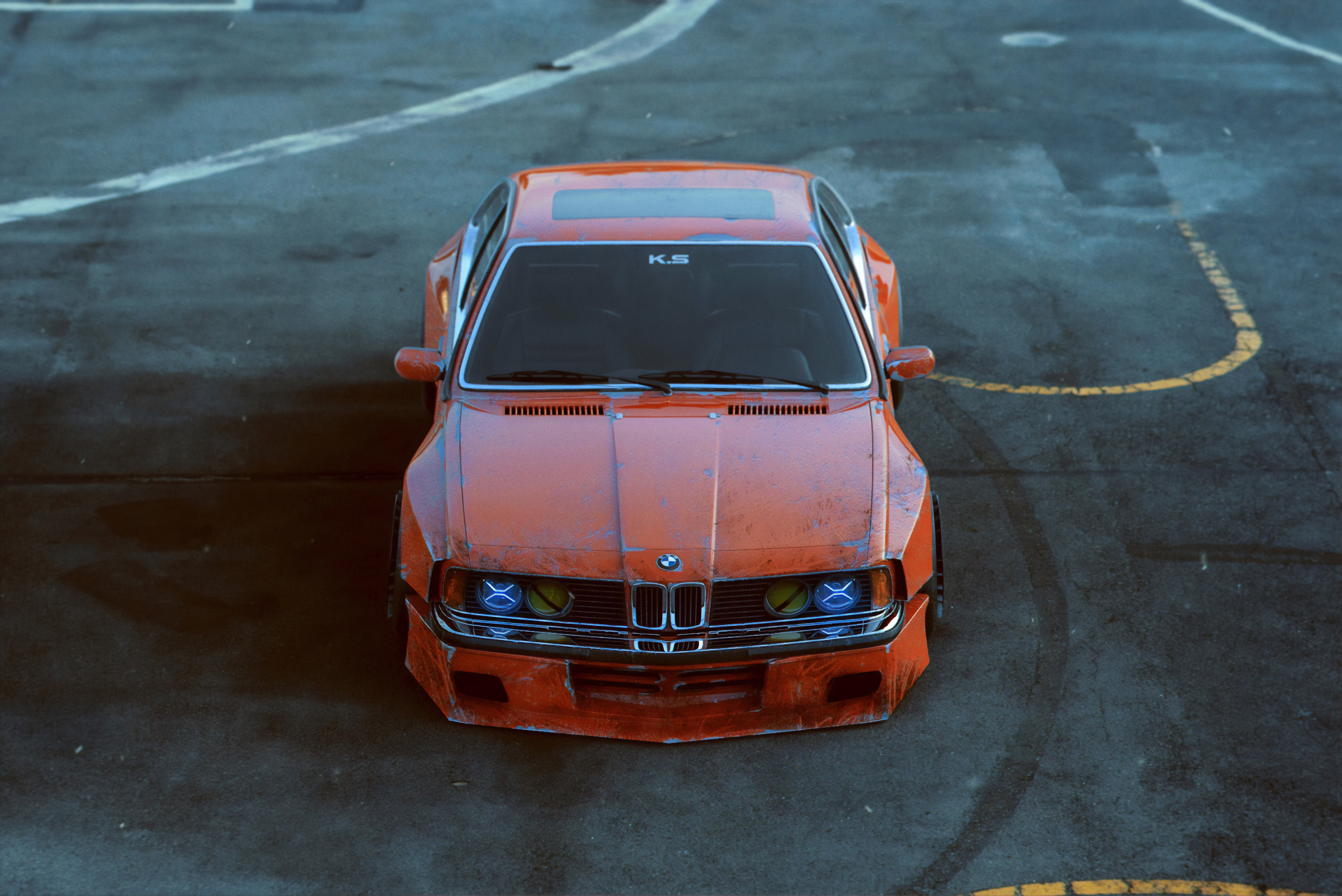 4K render of a custom orange BMW by Khyzyl Saleem HD Wallpaper