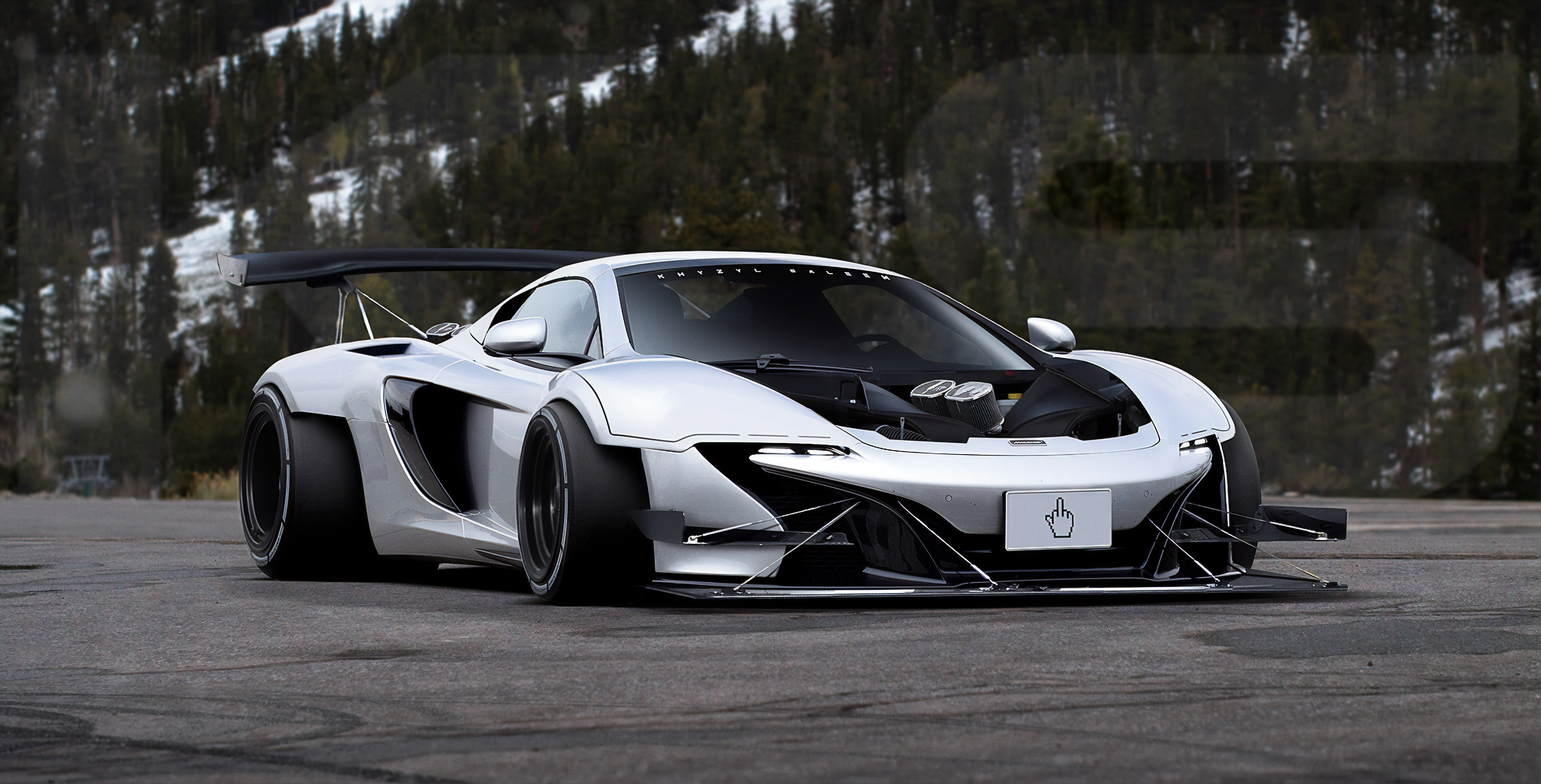 White McLaren 650S Widebody Render by Khyzyl Saleem HD Wallpaper