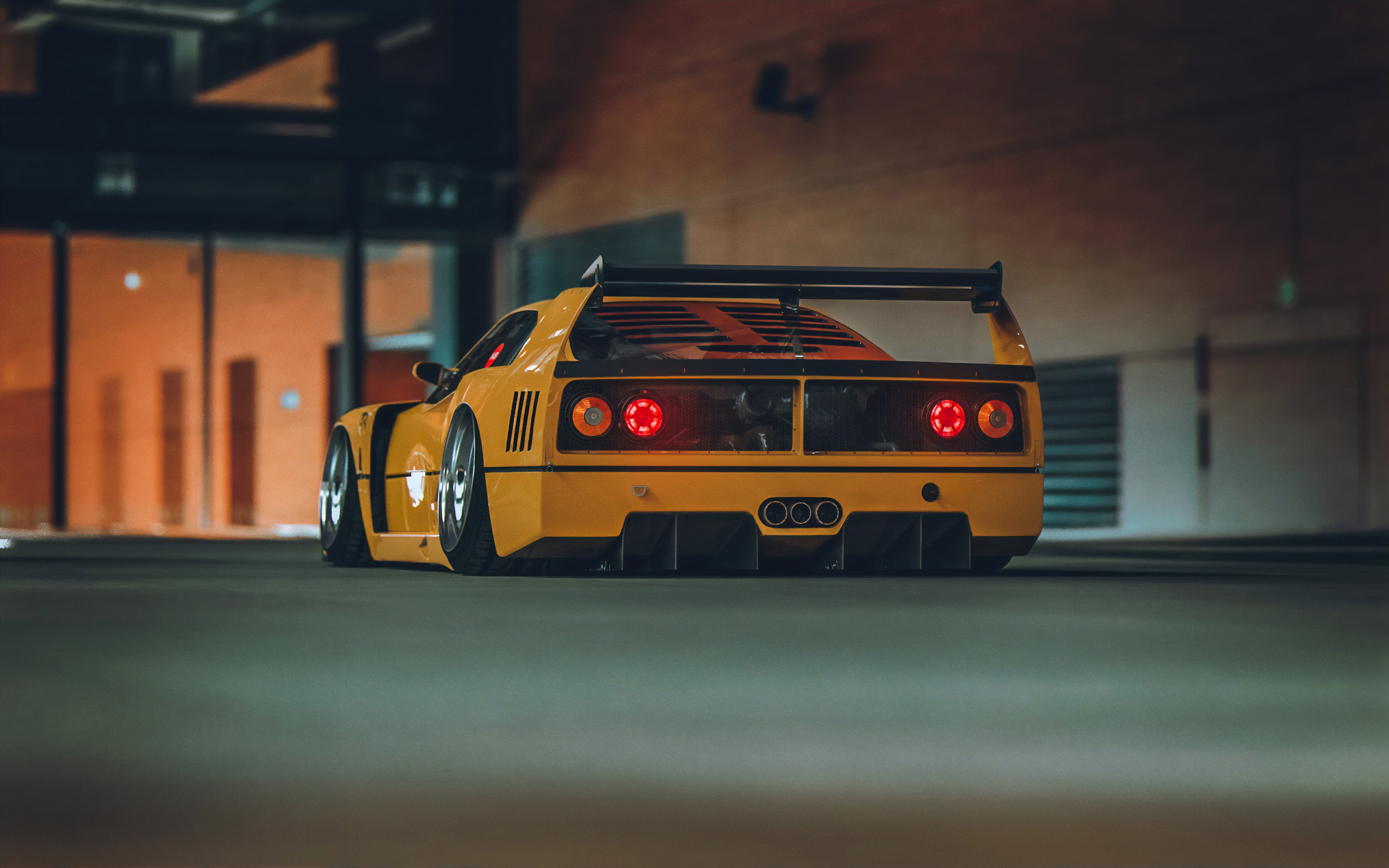 Yellow Ferrari F40 by Khyzyl Saleem HD Wallpaper