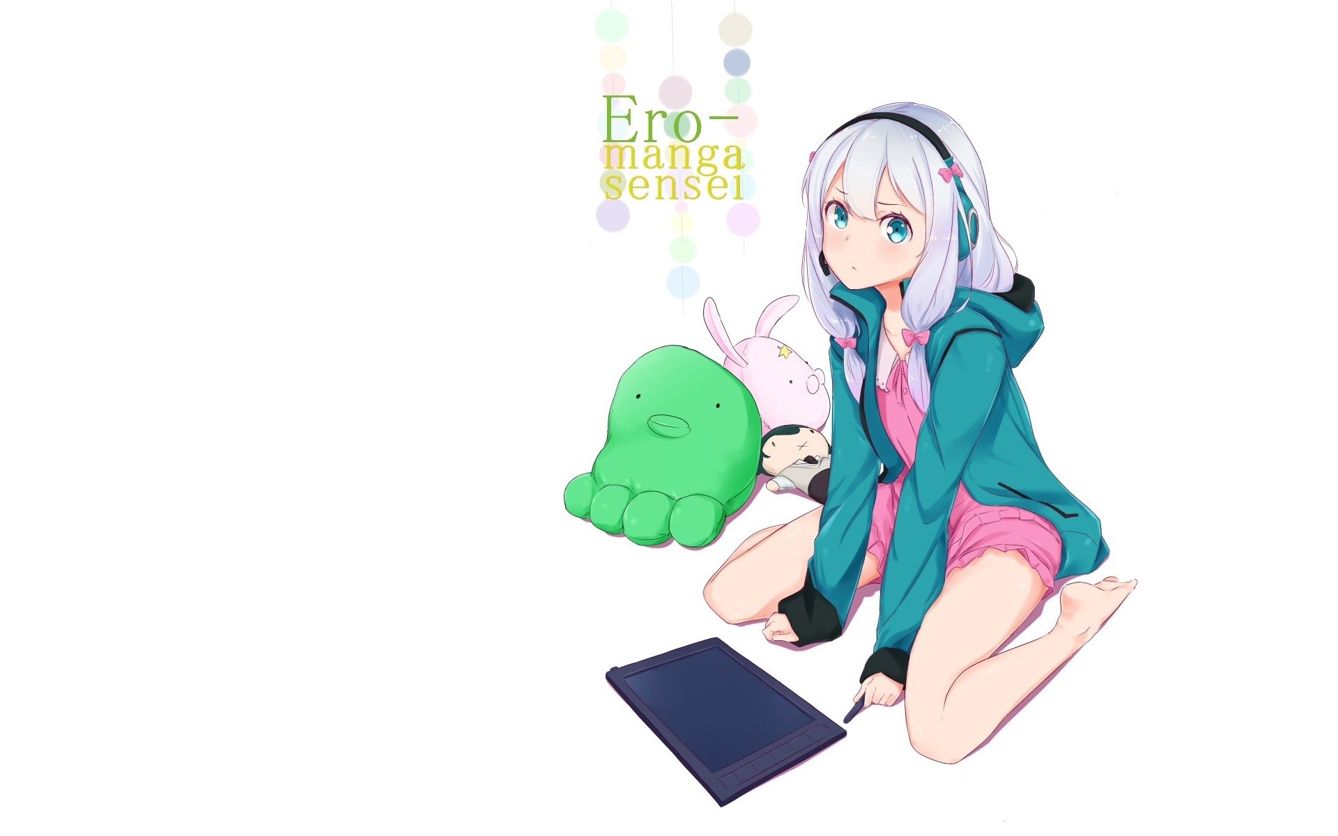 Izumi Sagiri from Eromanga-sensei with plush toys HD Wallpaper