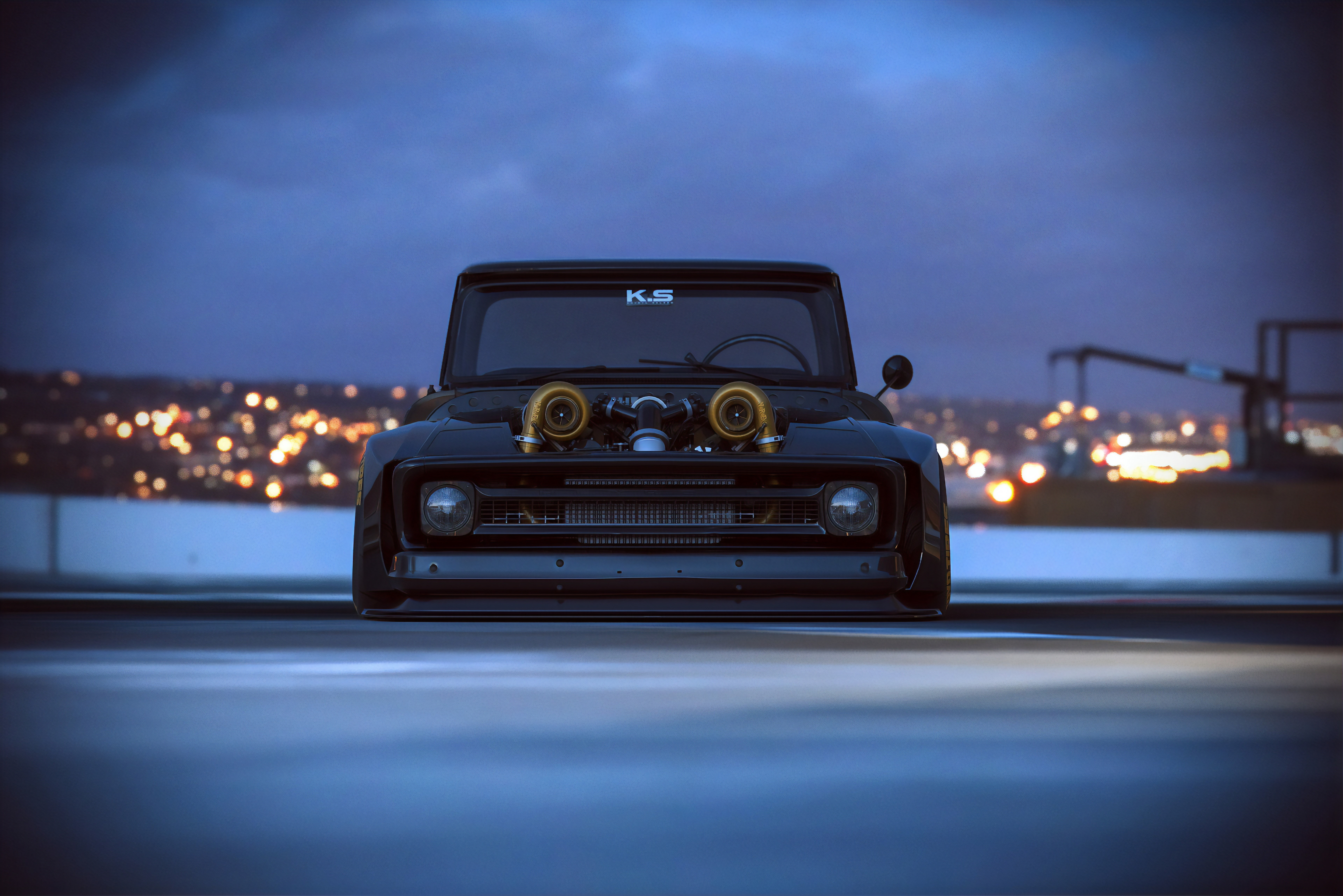 4K render of a custom black pickup truck by Khyzyl Saleem HD Wallpaper
