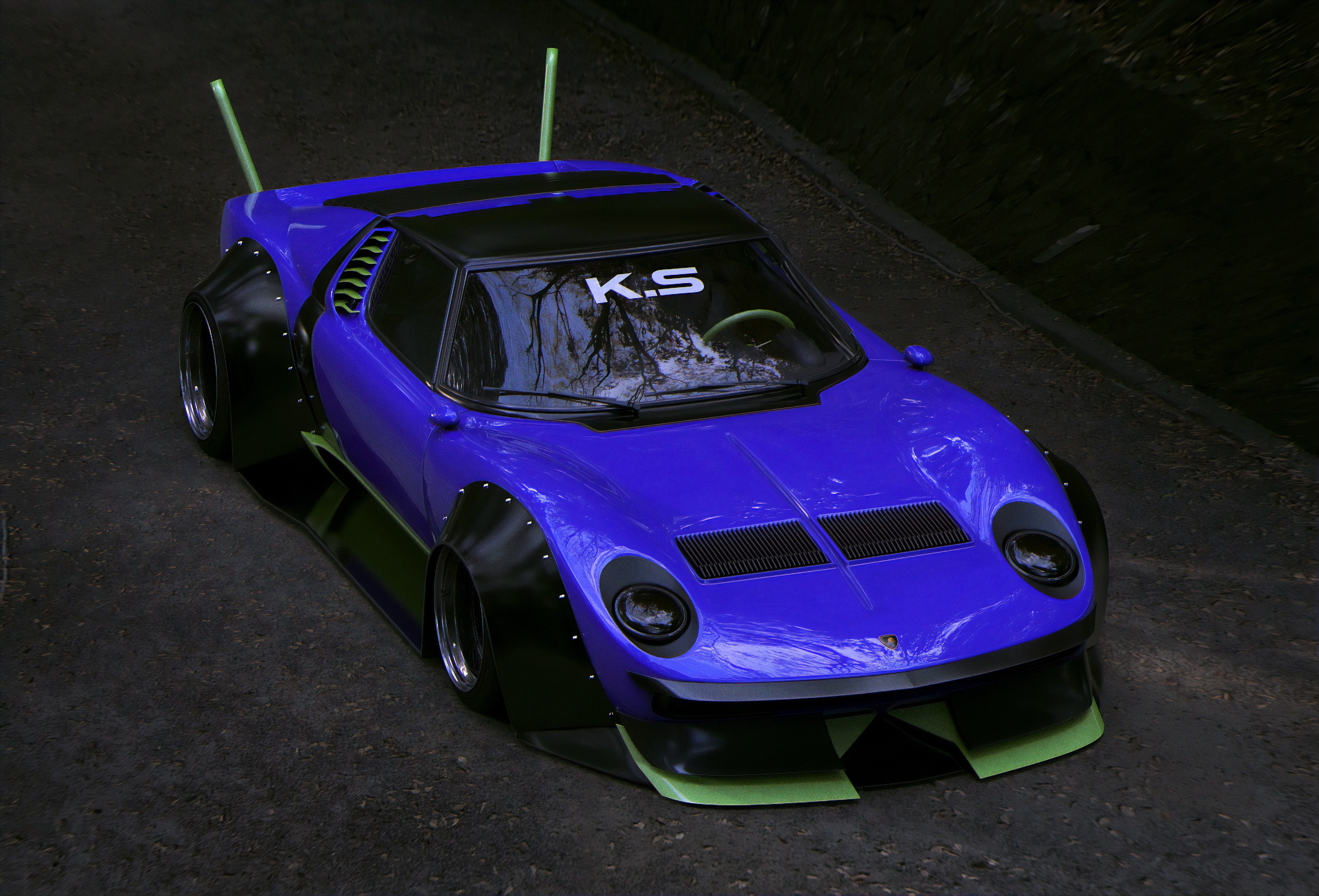 4K render of a custom Lamborghini Miura by Khyzyl Saleem HD Wallpaper