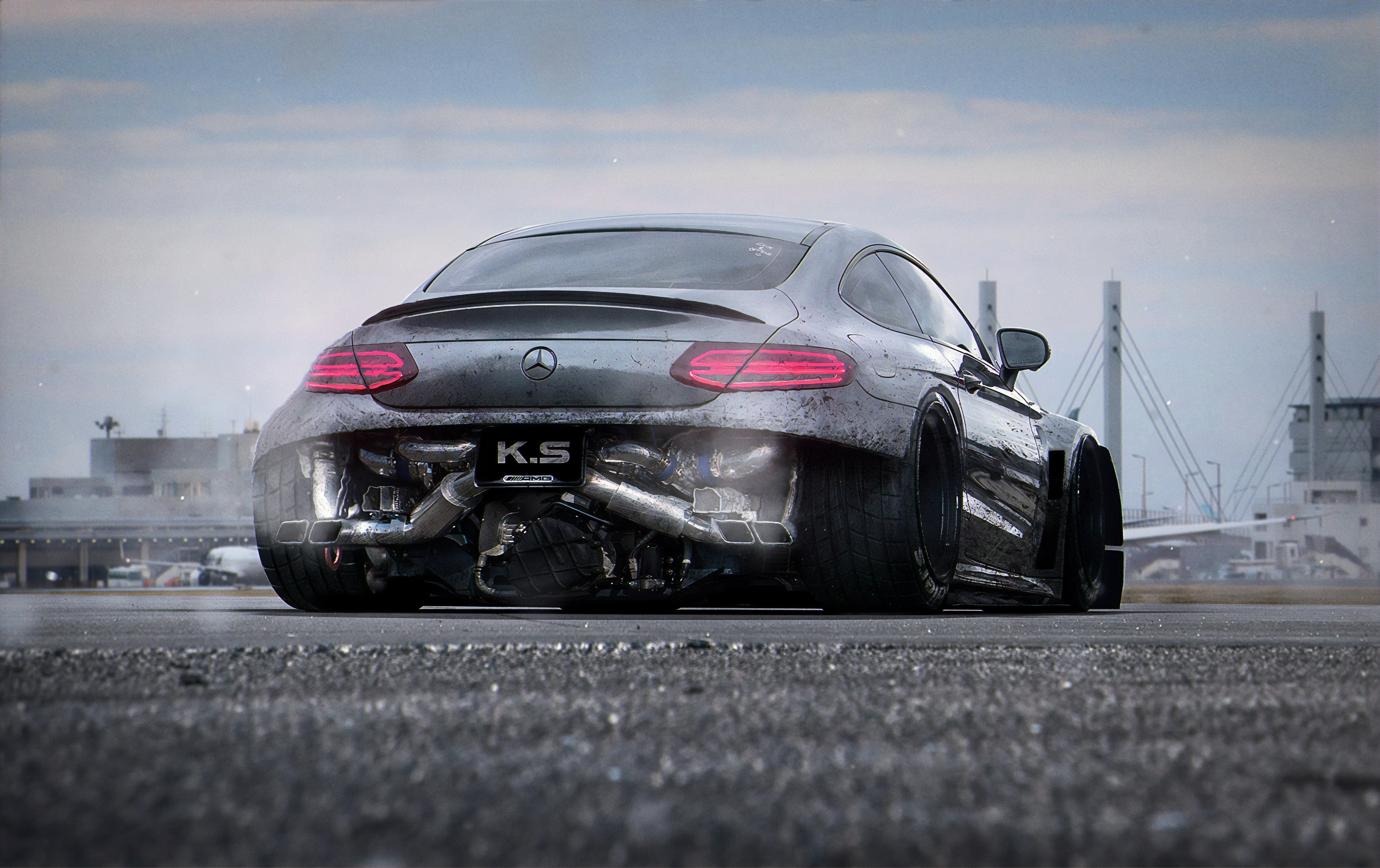 4K render of a custom Mercedes-Benz C63 AMG by Khyzyl Saleem HD Wallpaper